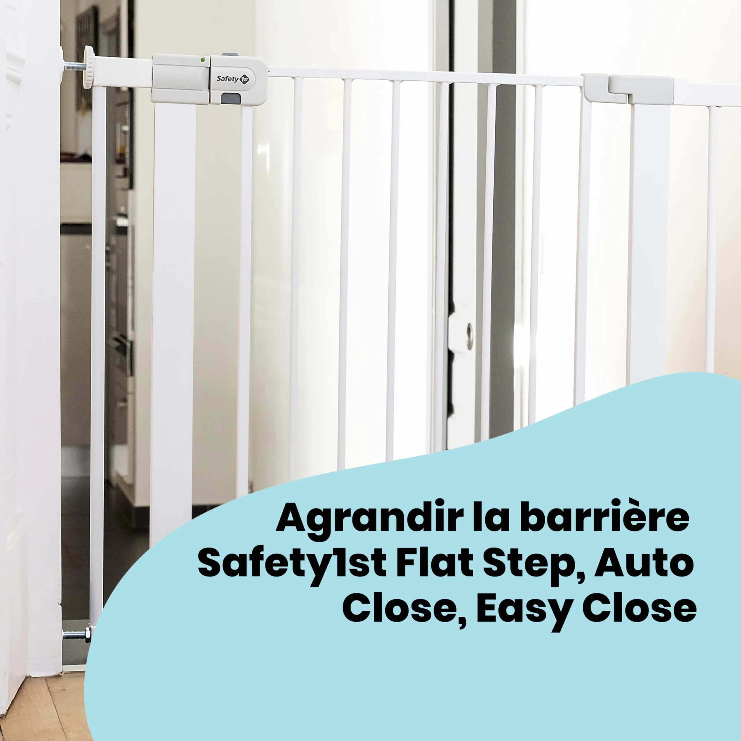Safety 1st Easy Close Metal Rallonge de barrière 7 cm Sans perçage Blanc