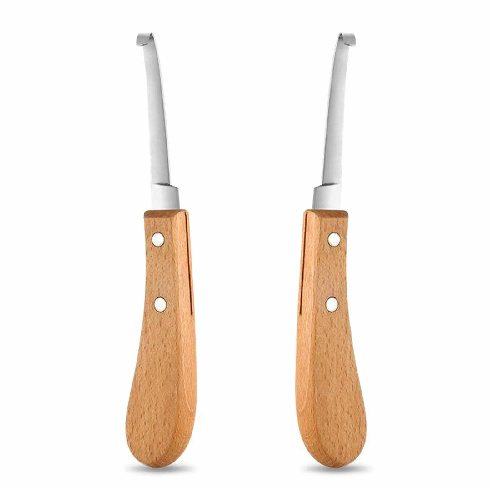 Couteau à Sabot 21.5 cm Acier Inoxydable Soins des Sabots Gaucher Droitier Outil Parage Manche en Bois Chevaux Bovins Ovins