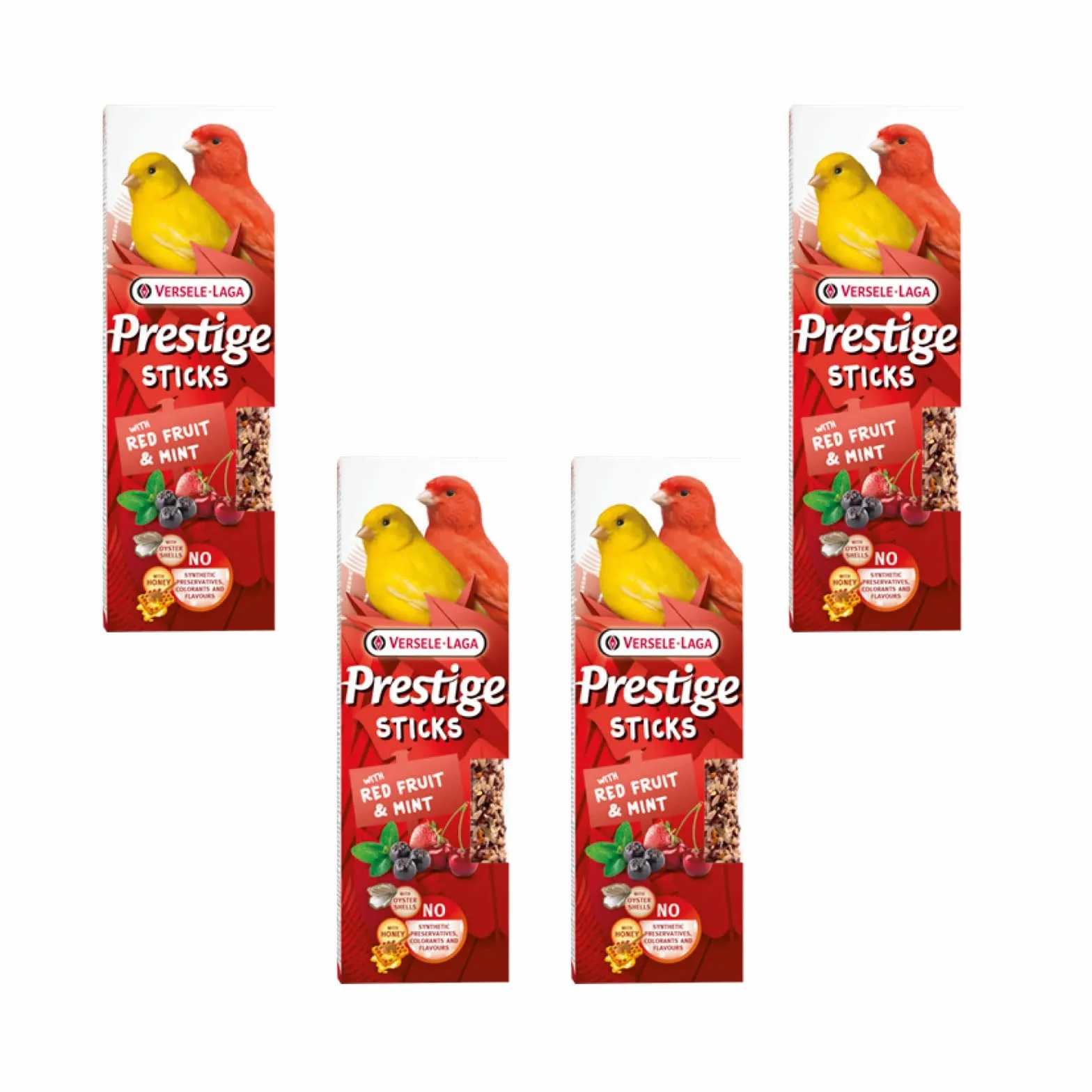 Versele-Laga Prestige Sticks Canaris Fruits Rouges & Menthe Pack de 4 x 60 g Snack pour canaris