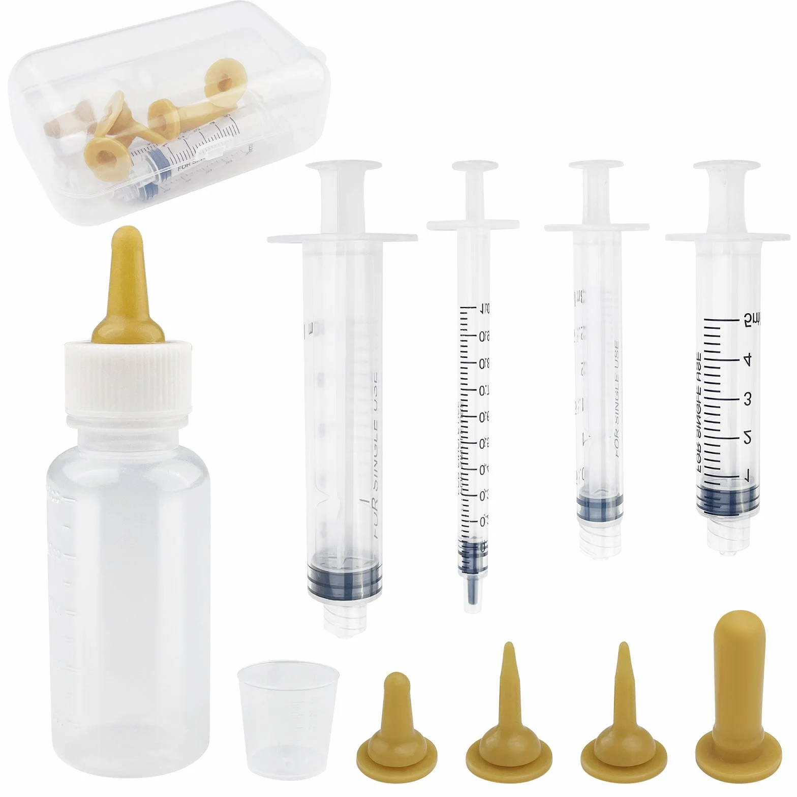 Biberons d'allaitement pour chatons, tétines en silicone réutilisables avec seringue