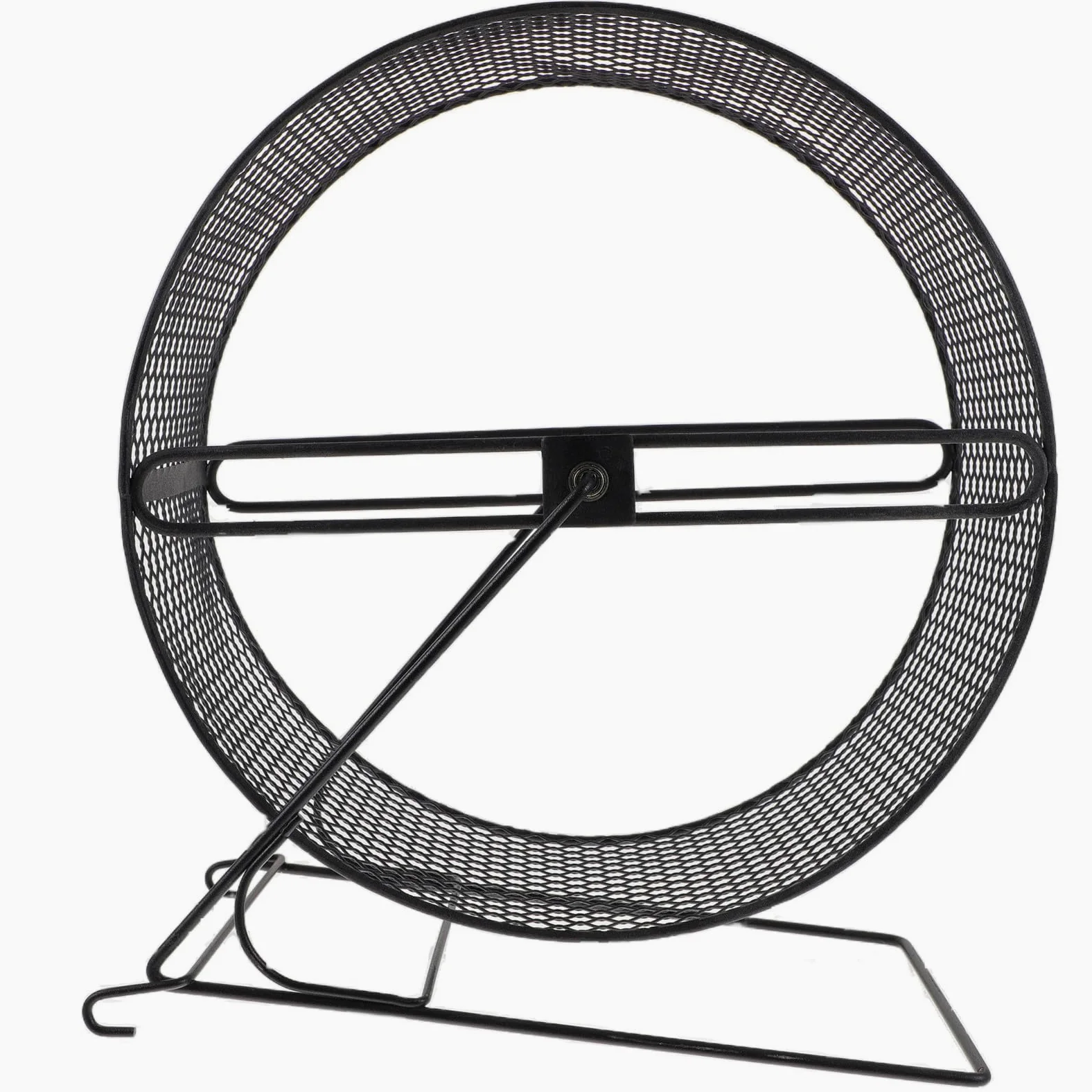 Roue Silencieuse pour Hamster en Fer, Jouet de Course Noir | Écureuil et Hérisson, Fonctionnement Silencieux, Exercice et Course Sûre, avec Support Stable