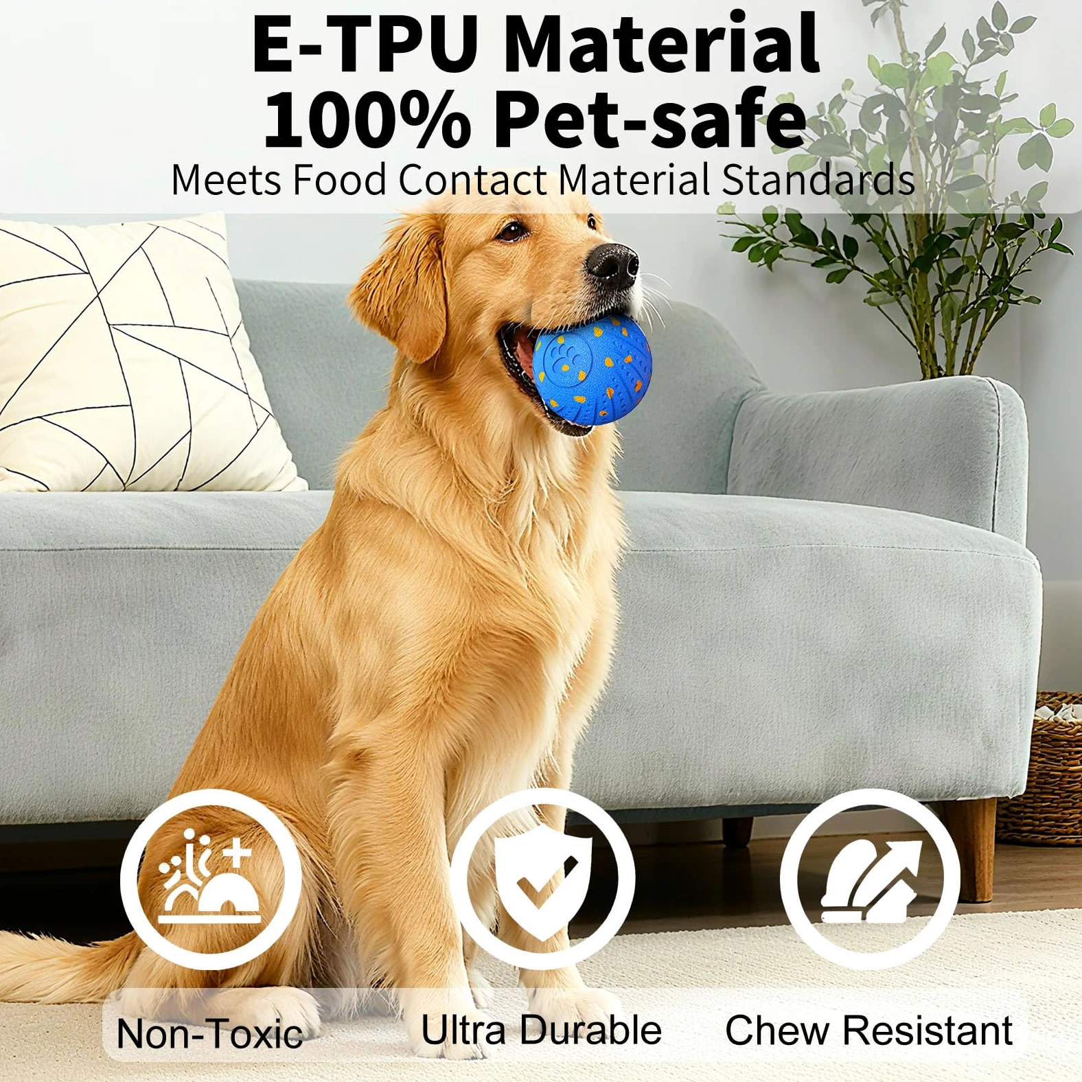 Balle interactive 2 en 1 pour chien pour mâcheurs agressifs, balle E-TPU automatique et rebondissante, 3 modes, jouet intelligent pour animaux de compagnie avec détecteur de mouvement