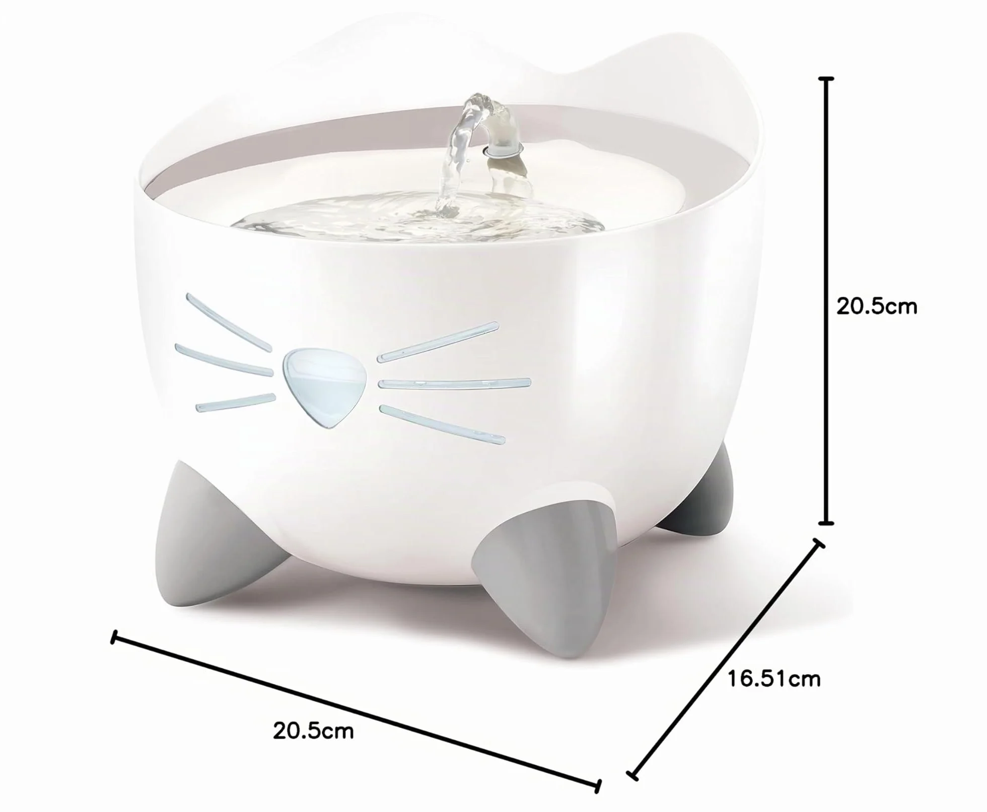 Catit Pixi Fontaine en Acier Inoxydable pour Chats, 2,5 l, Blanc