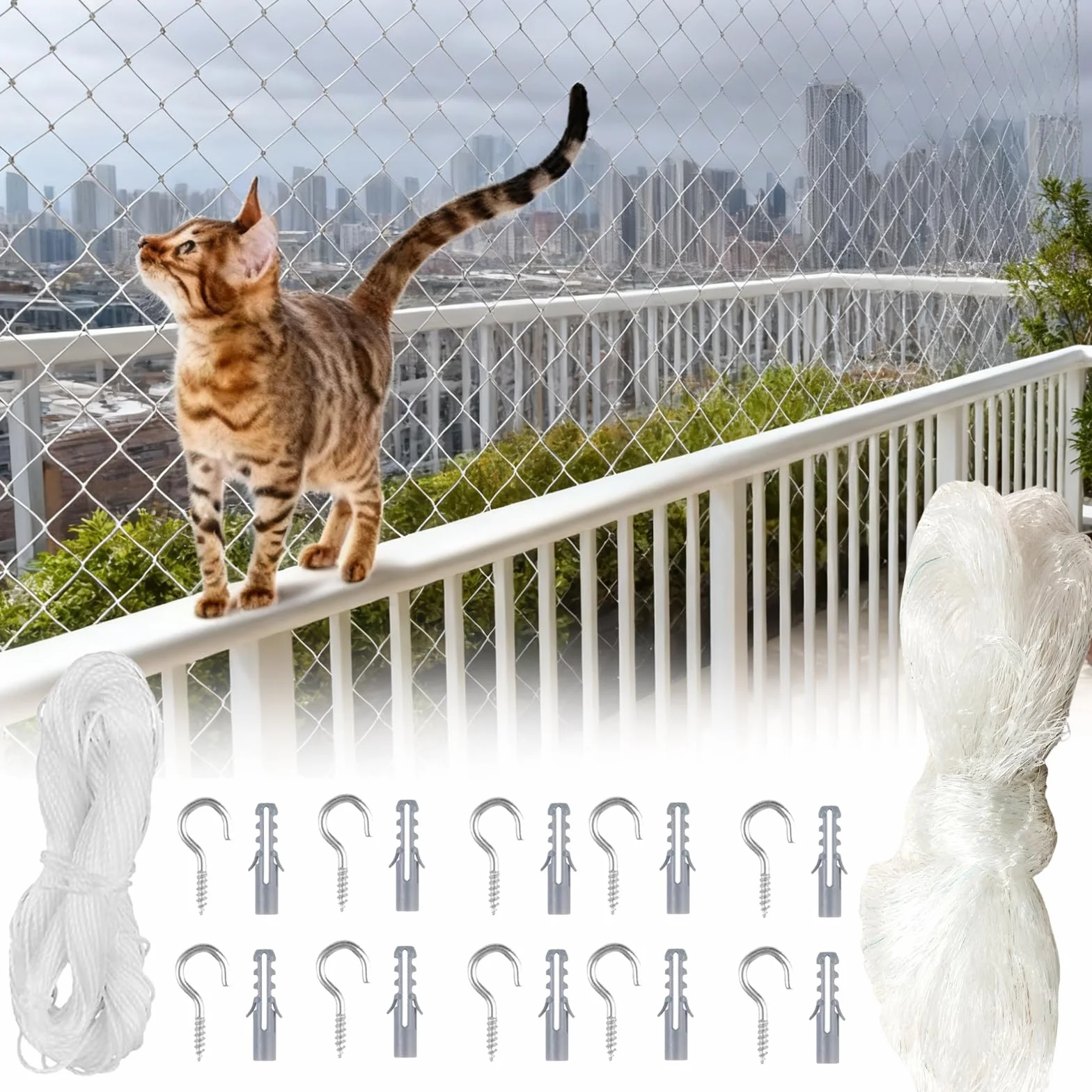 Filet Anti Oiseaux Balcon 10x3m Protection Piscine Pigeon Sécuriser Fenêtres