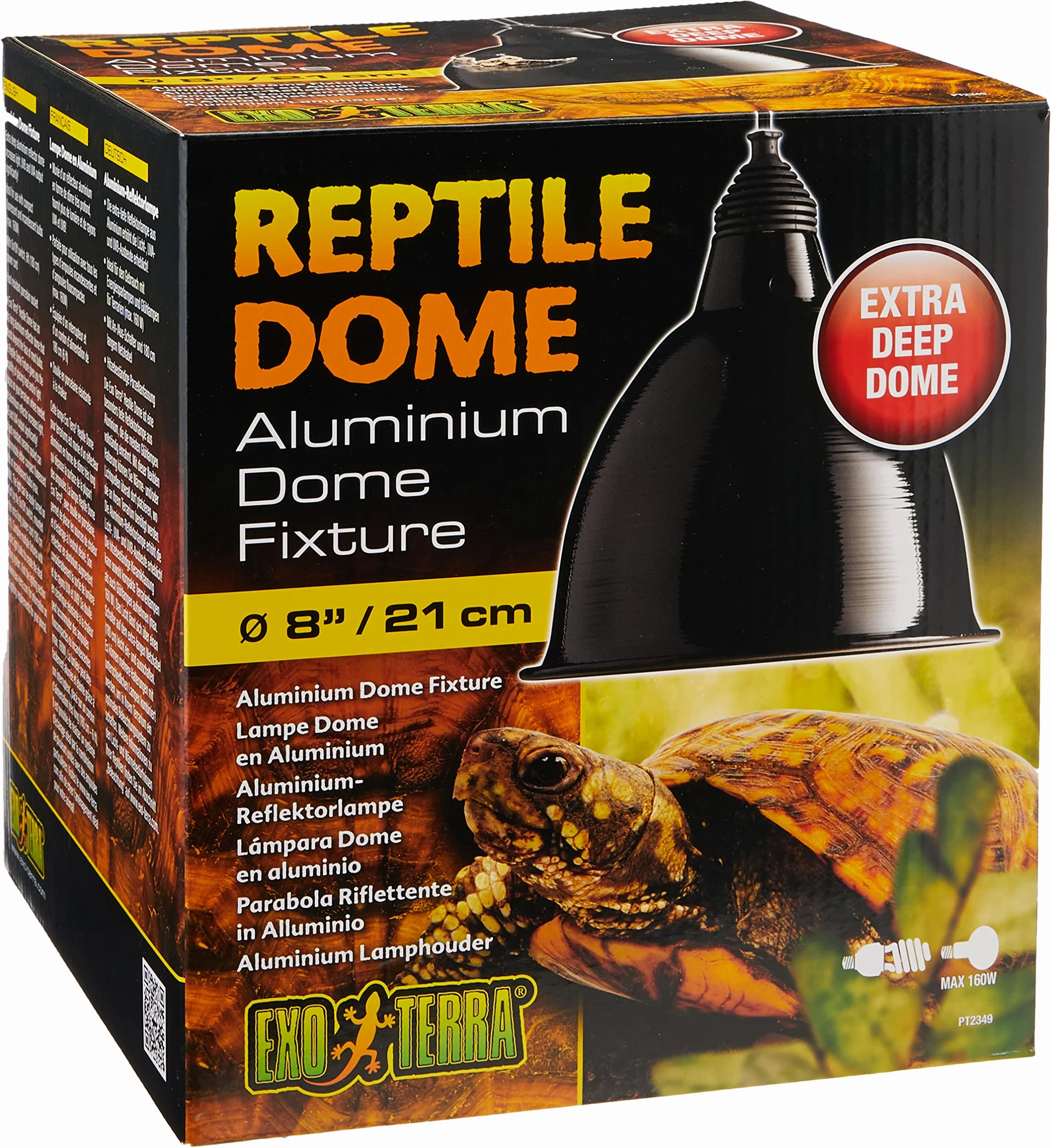 Exoterra Dome Fixture Eclairage en aluminium pour Reptile Amphibien Taille Large