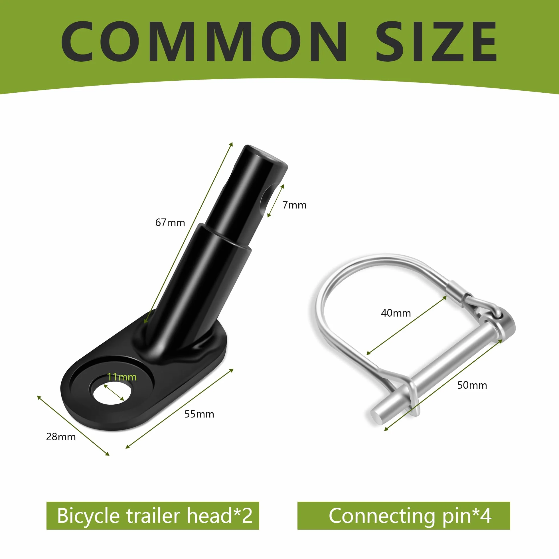 Attache de Remorque pour Vélo Noir Compatible Thule Chariot Fer Galvanisé