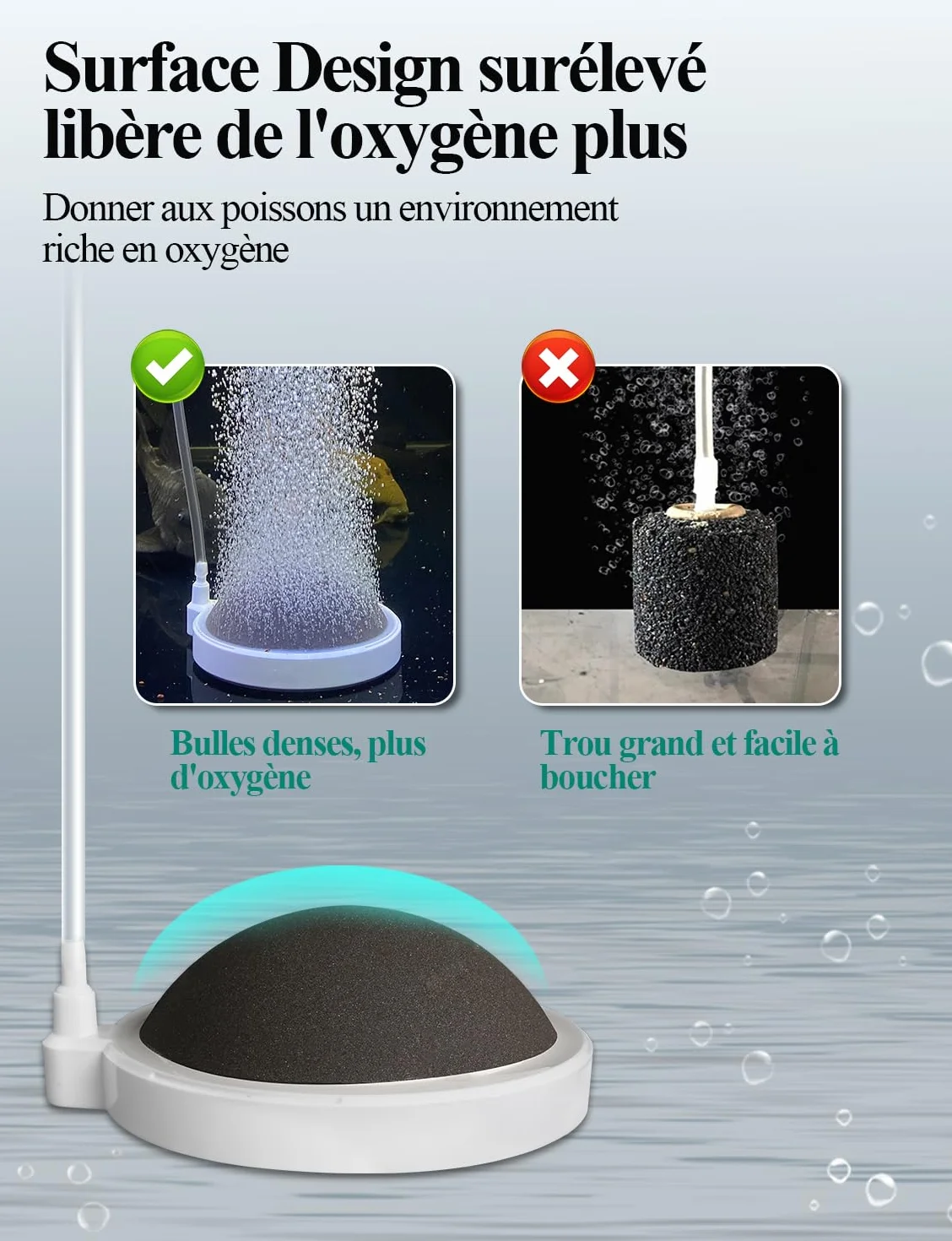 Boxtech Pierre à Air Aquarium 50mm Diffuseur d'air pour Aquariophilie