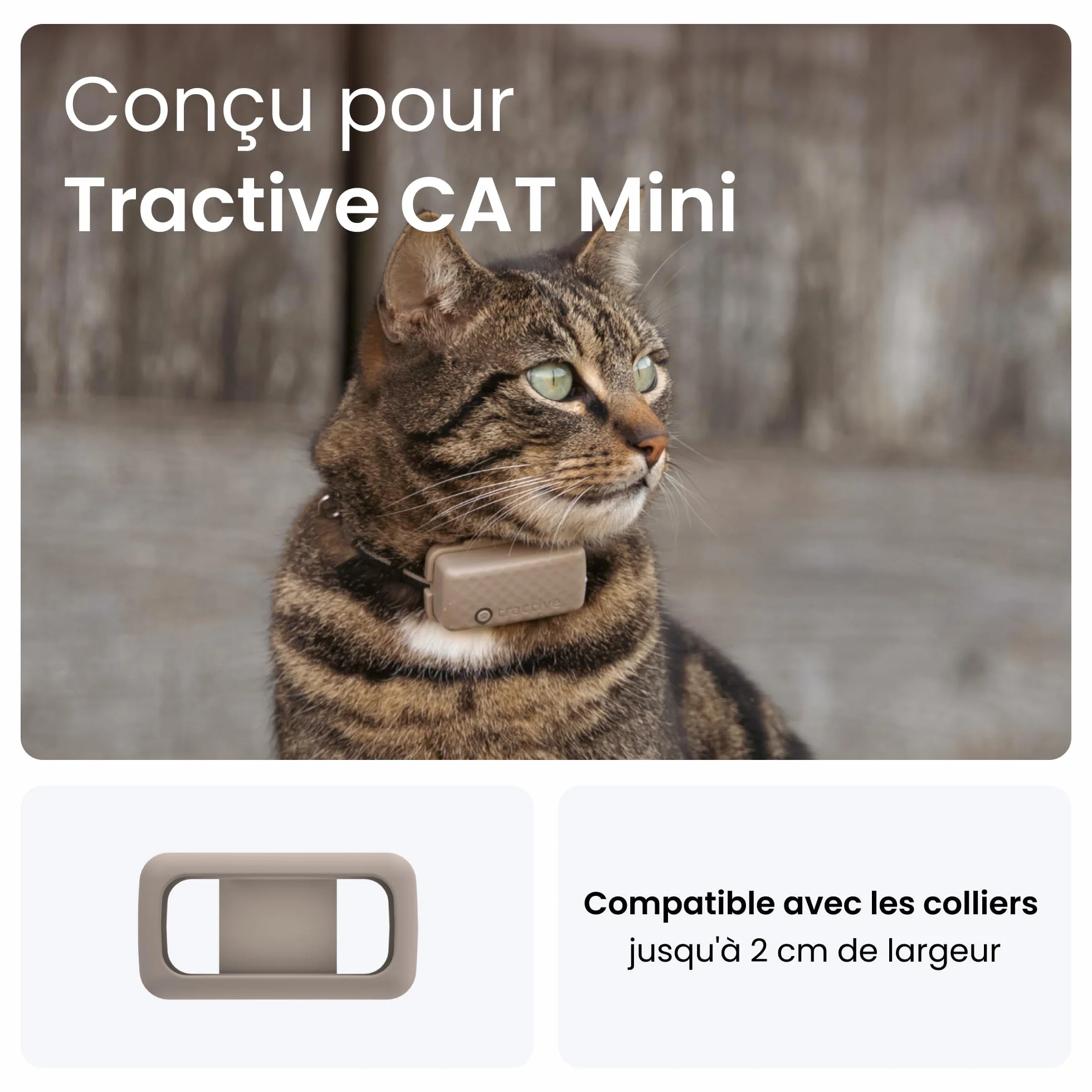 Tractive Cat Mini 2 Attaches Flexibles pour Collier GPS Chat