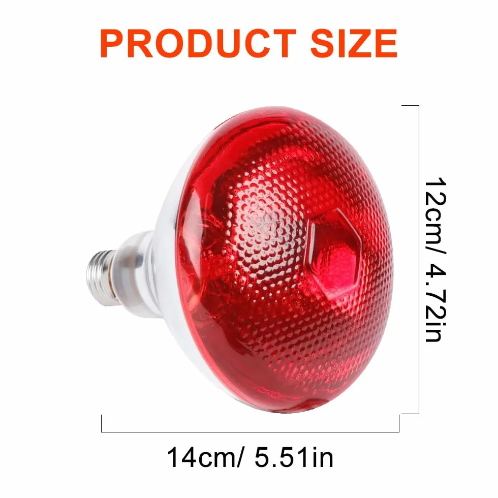 Lampe Chauffante Reptile 250W E27 Ampoule Infrarouge pour Tortue Serpent Hamster