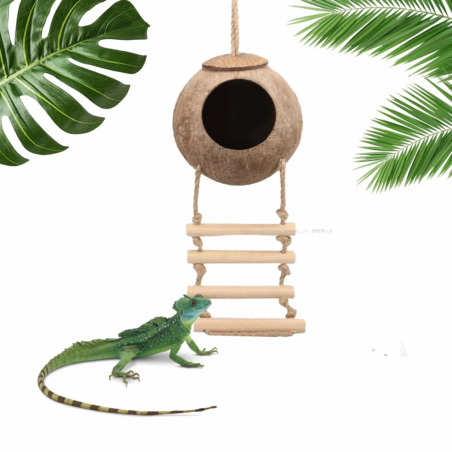 MEISH Coco Husk Cabane pour reptiles avec échelle et cachette