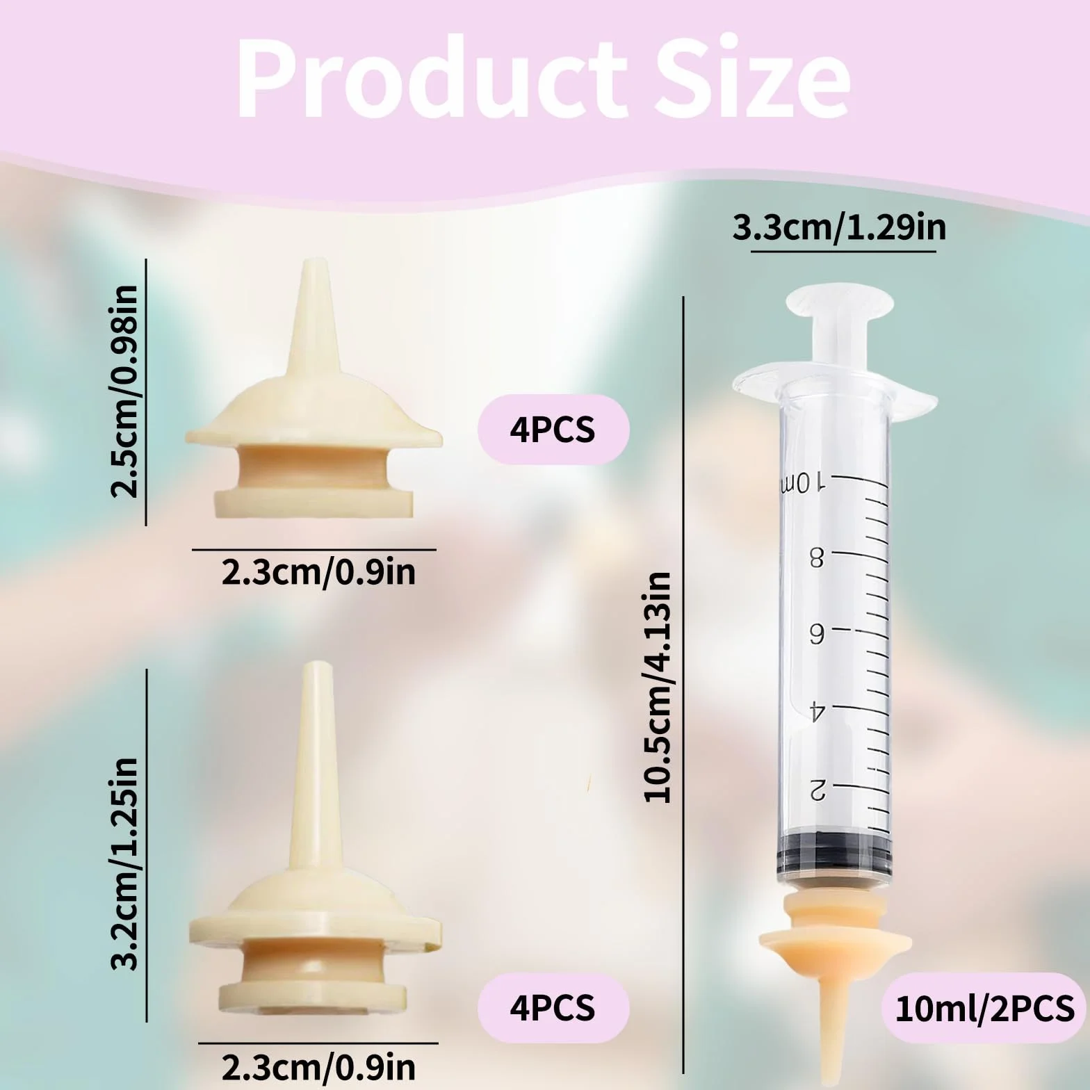 Kit d'Alimentation Animaux Nouveau-Nés avec 10 Tétines Silicone et 2 Seringues Graduées