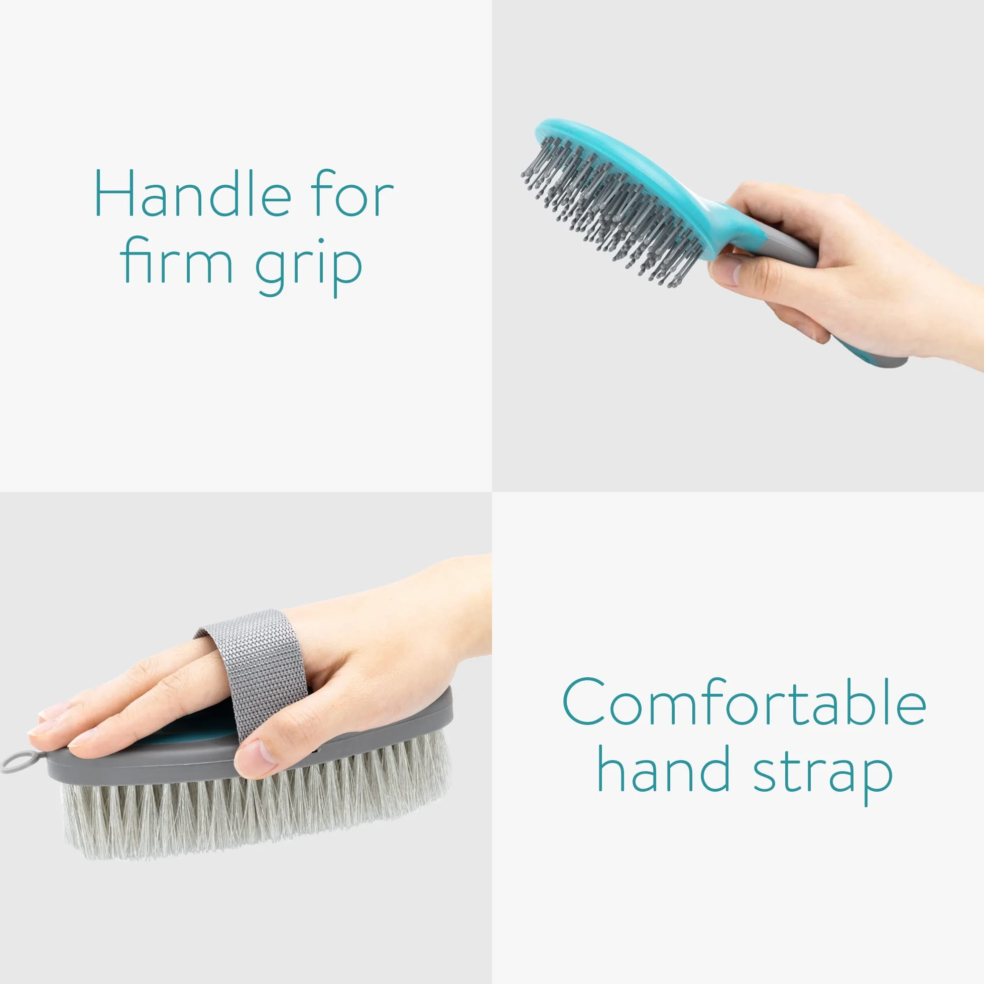 Navaris Brosse Cheval équitation - Kit 2X Brosse de pansage pour crinière Corps Queue - Accessoires démêlage Soin Chevaux