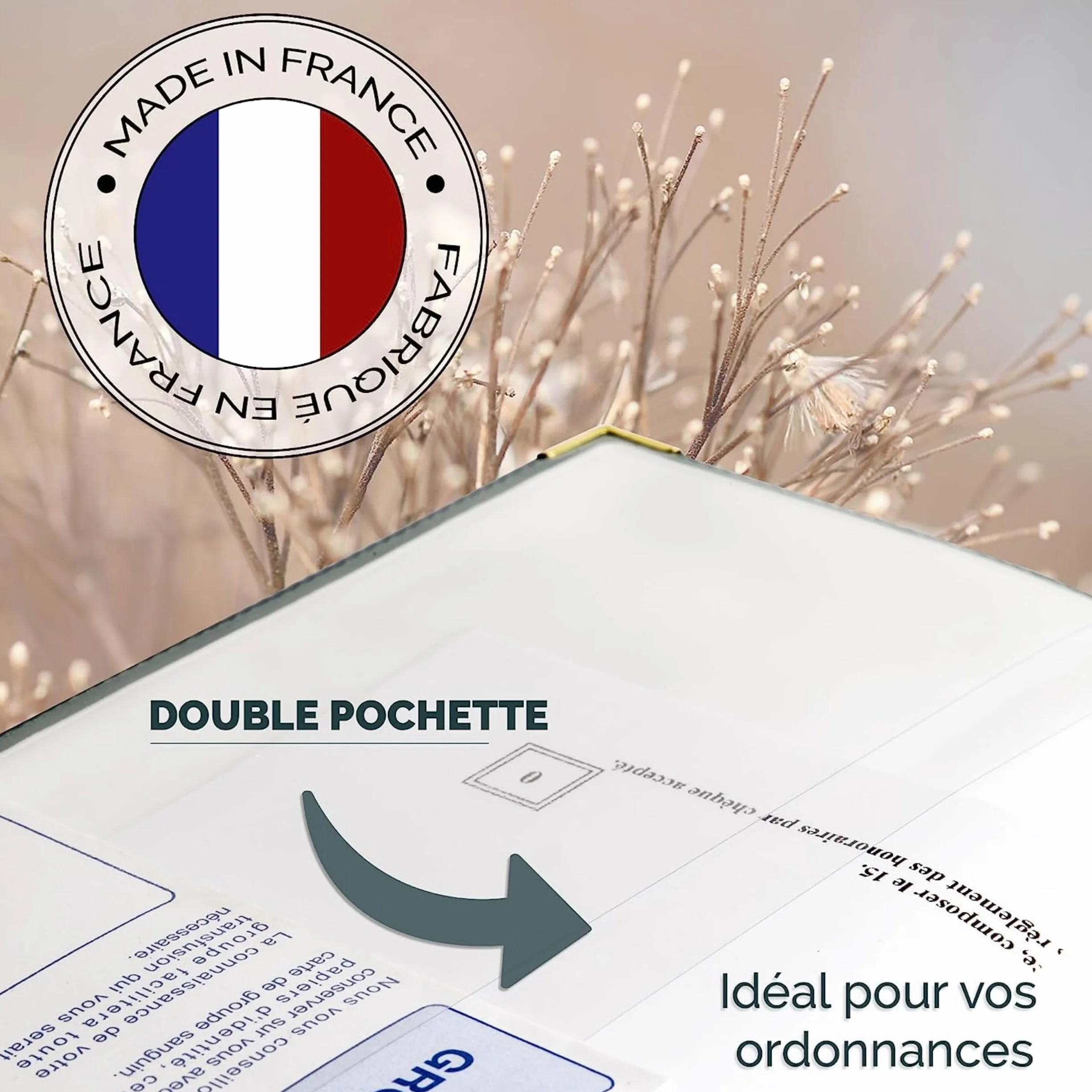 Protège Carnet de Santé Bébé PVC avec Double Poche pour Ordonnance - Fille ou Garçon