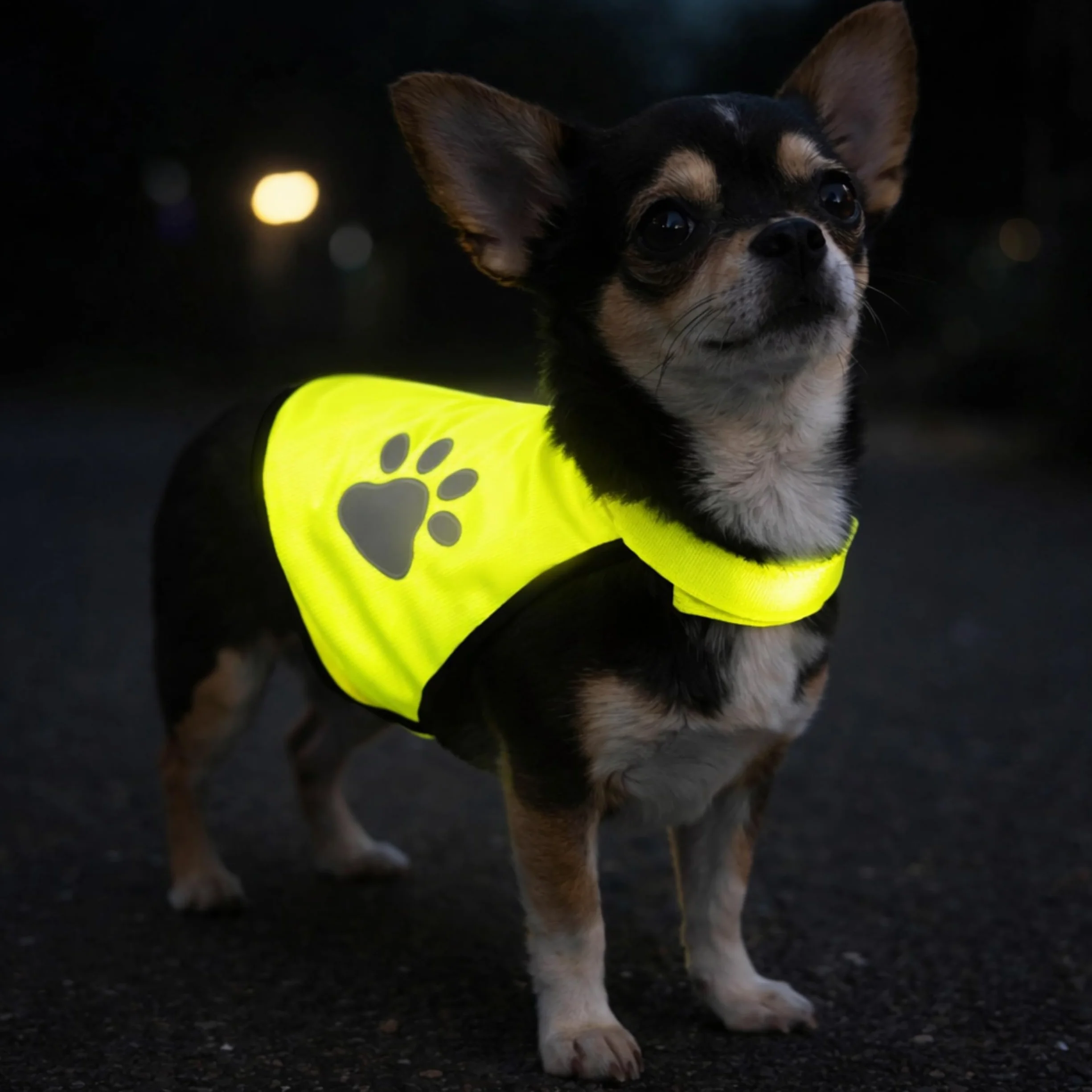 Gilet de sécurité pour Chien XS Haute visibilité Jaune Fluo Réfléchissant Léger Ajustable