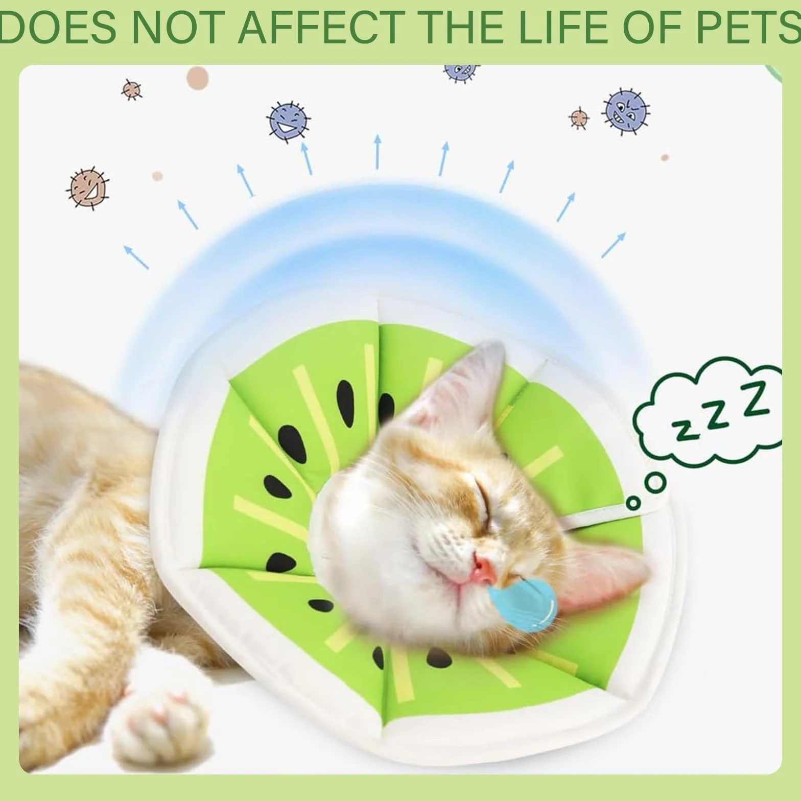 Collerette Réglable Anti Léchage pour Chat, Collier de Protection Récupération