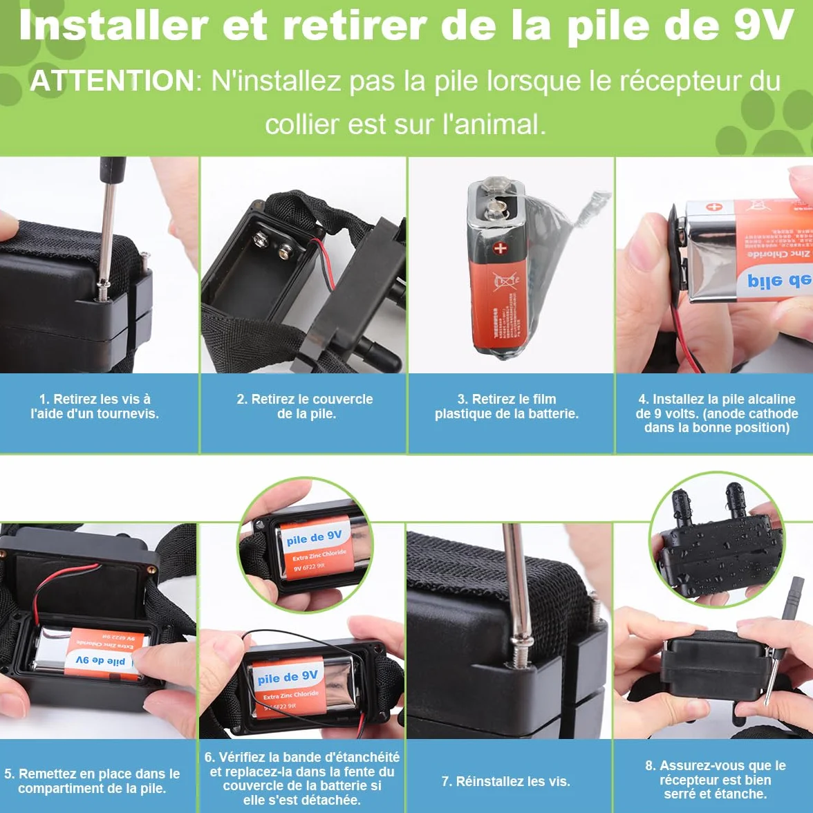 Système de Clôture Anti-Fugue pour Chien avec 2 Colliers et Fil de Signal