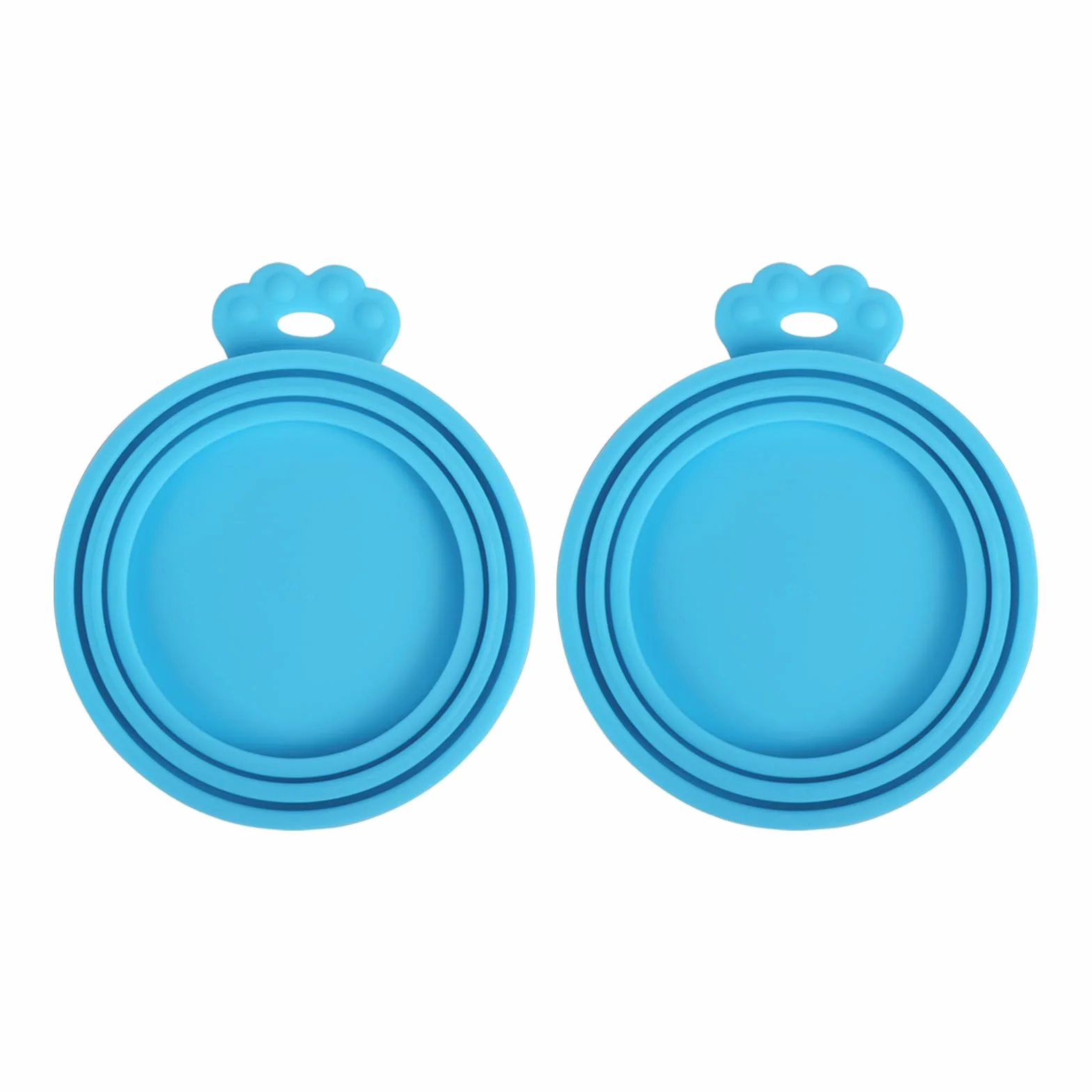 PetBonus Couvercles en Silicone Sans BPA pour Boîtes de Nourriture pour Animaux, Lot de 2 Pièces Universel, 1 Couvercle Idéalement pour 3 Tailles Standard de Conserves (bleu,bleu