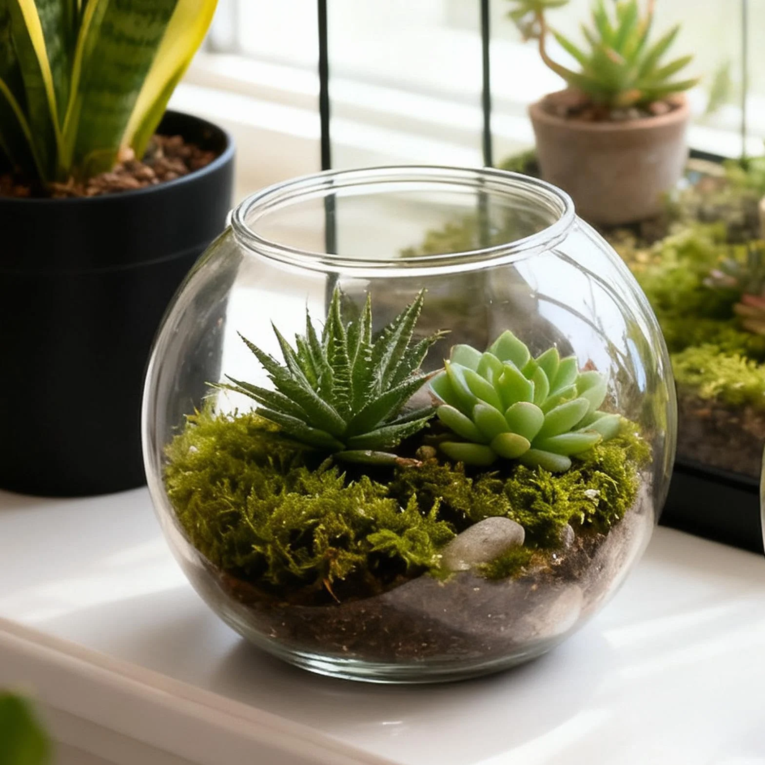 Bocal À Poissons Résistant Chocs Petit Récipient Aquarium à Bulles Transparent