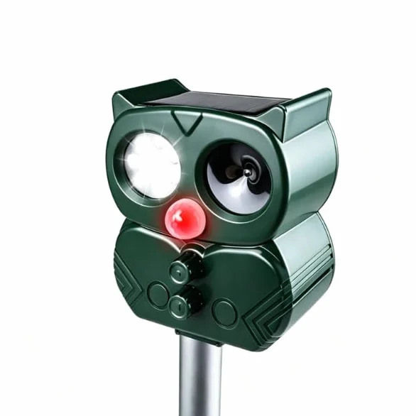 Répulsif Ultrasons Solaire pour Animaux Étanche Chats Chiens Renards