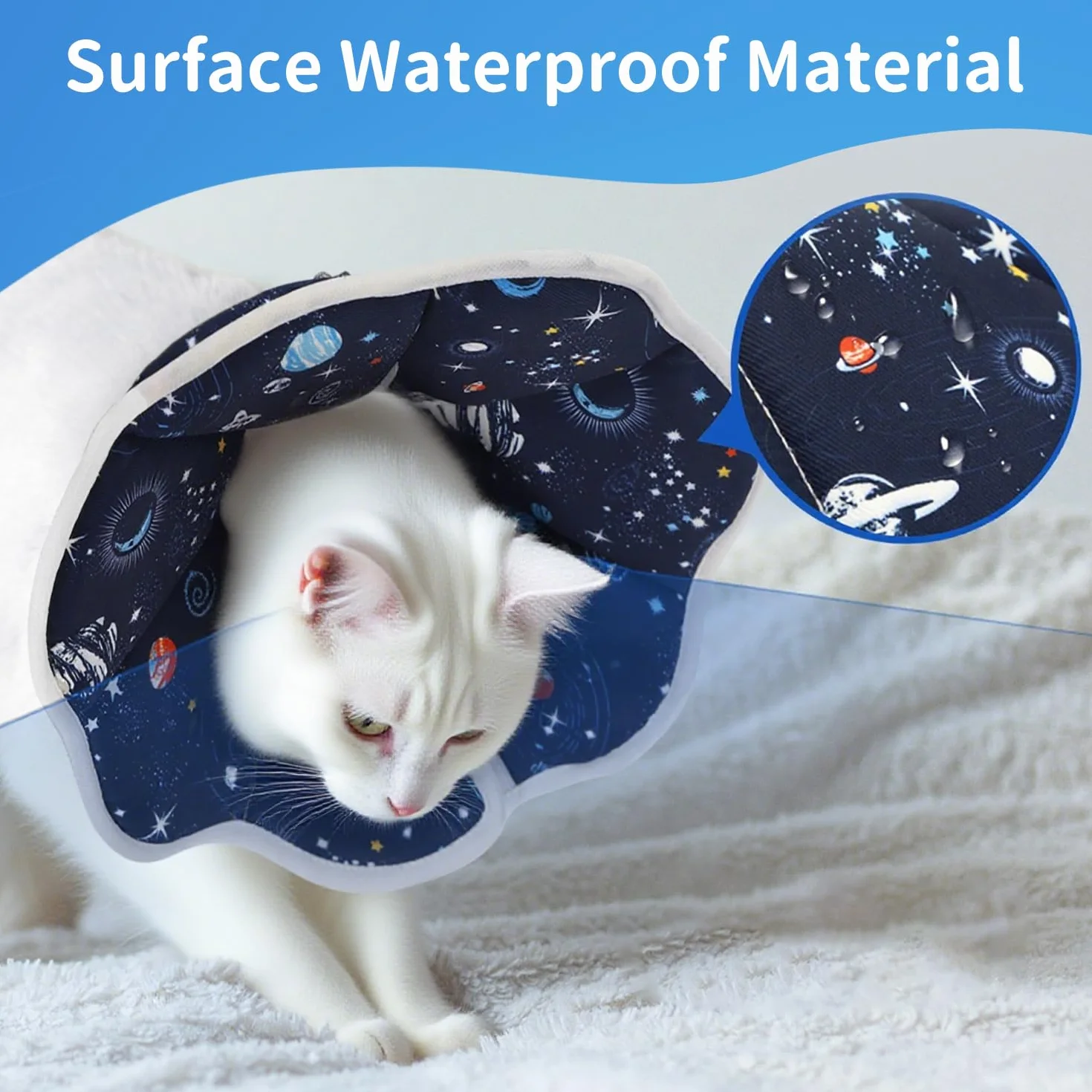 Collier Donut pour Chat Taille S réglable Post-opératoire évite léchages griffures 13-25 cm
