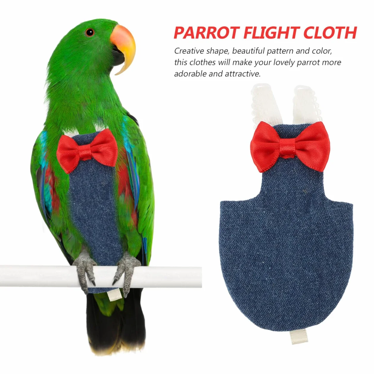 VANZACK Lot de 2 couches pour oiseaux perruches cockatiels en coton réglables avec sangle élastique protection intérieur extérieur