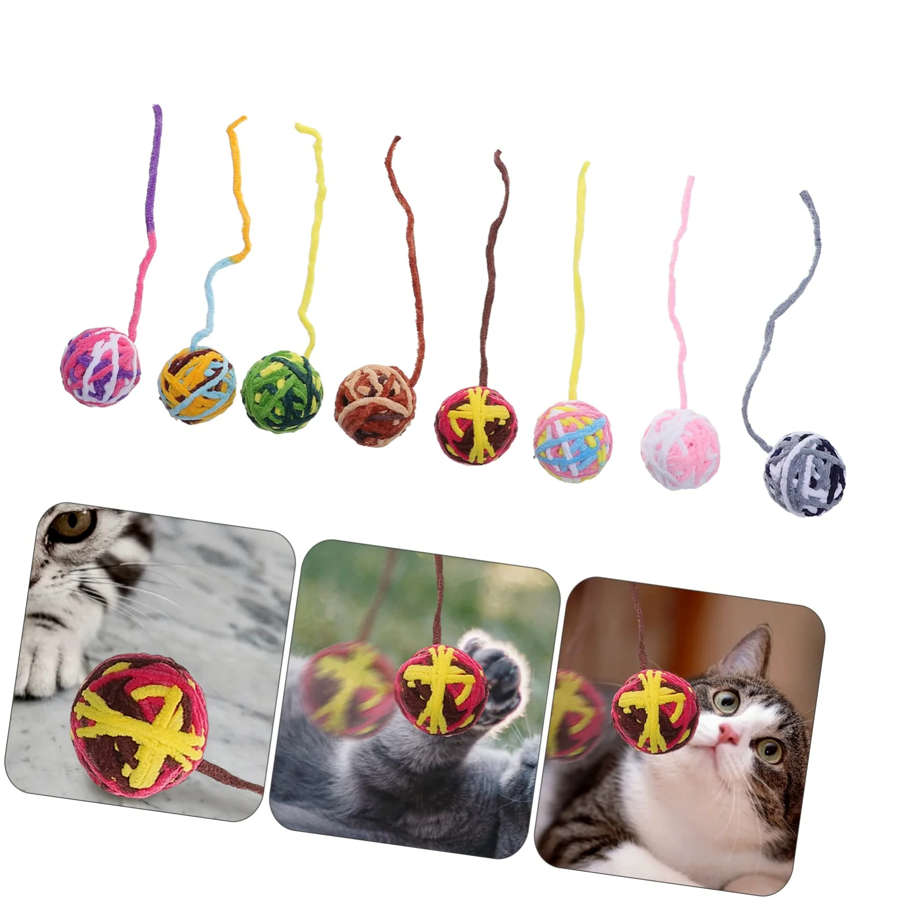 POPETPOP 24pièces Boules De Colorées avec Clochette Jouets Interactifs pour Chats pour Jeu De Votre Animal