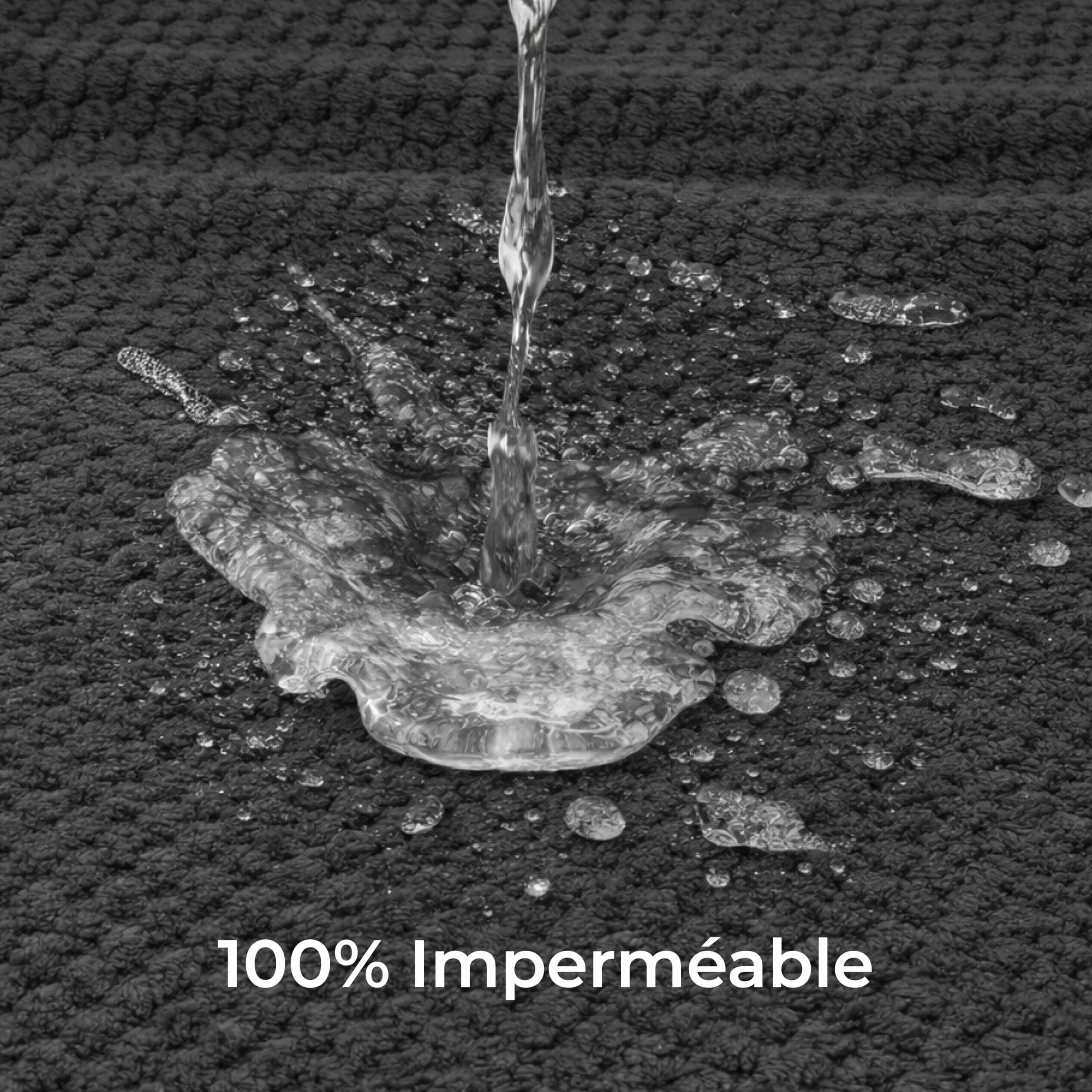 Dreamzie Couverture Chien Imperméable 100x120cm Polaire Réversible Lavable en Machine Gris foncé