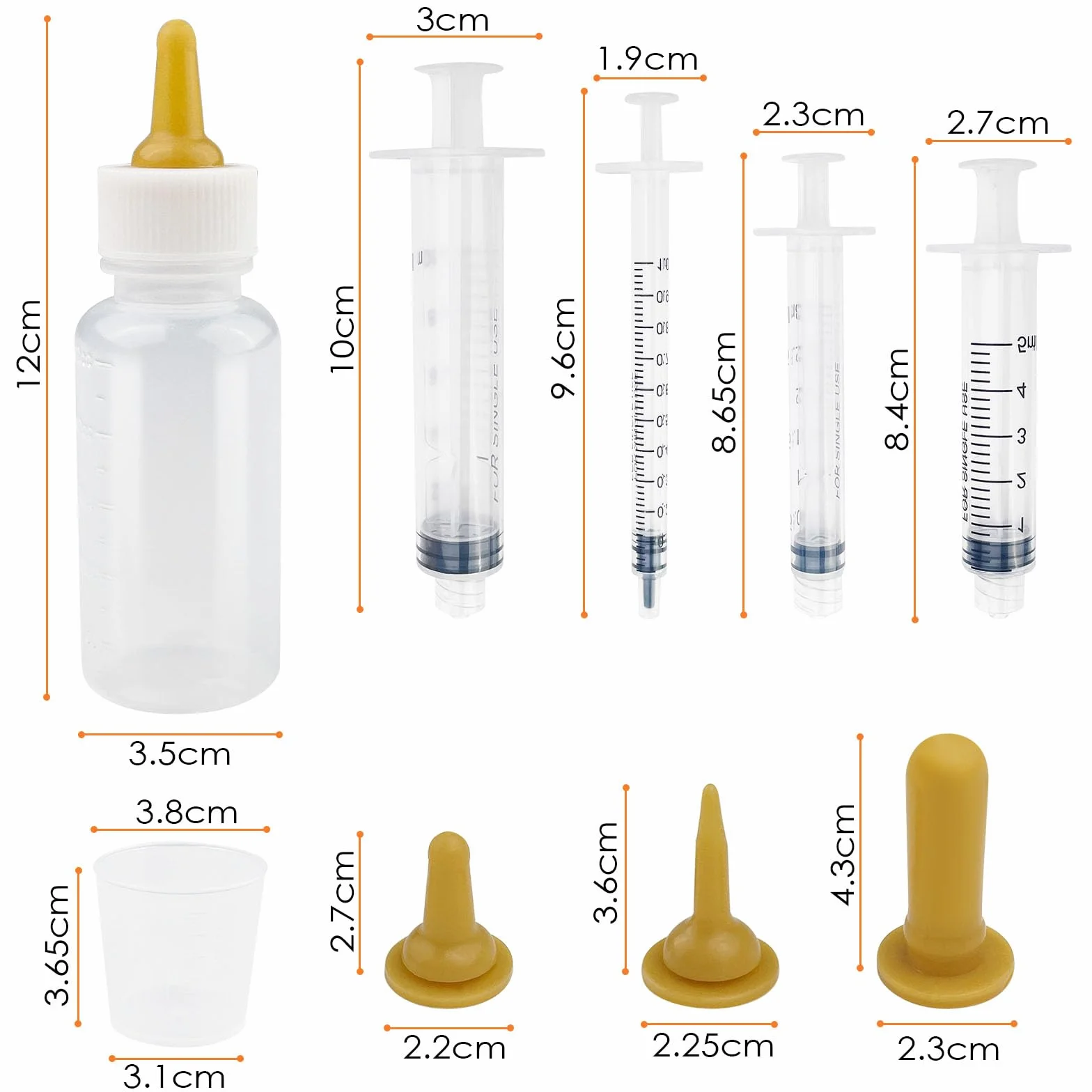 Biberons d'allaitement pour chatons, tétines en silicone réutilisables avec seringue