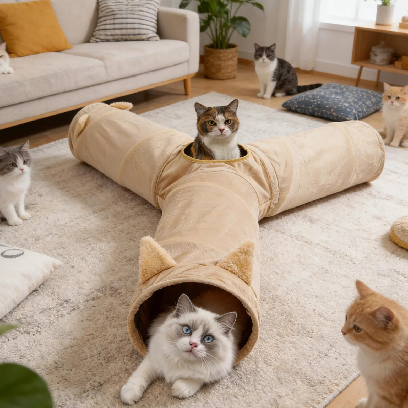 Jouet Interactif pour Chat Jouet Interactif Compact d'Enrichissement pour | Lits Tunnels de Chats Pour petits chiots et petits lapins et cours et arrière-cours et parcs et jard