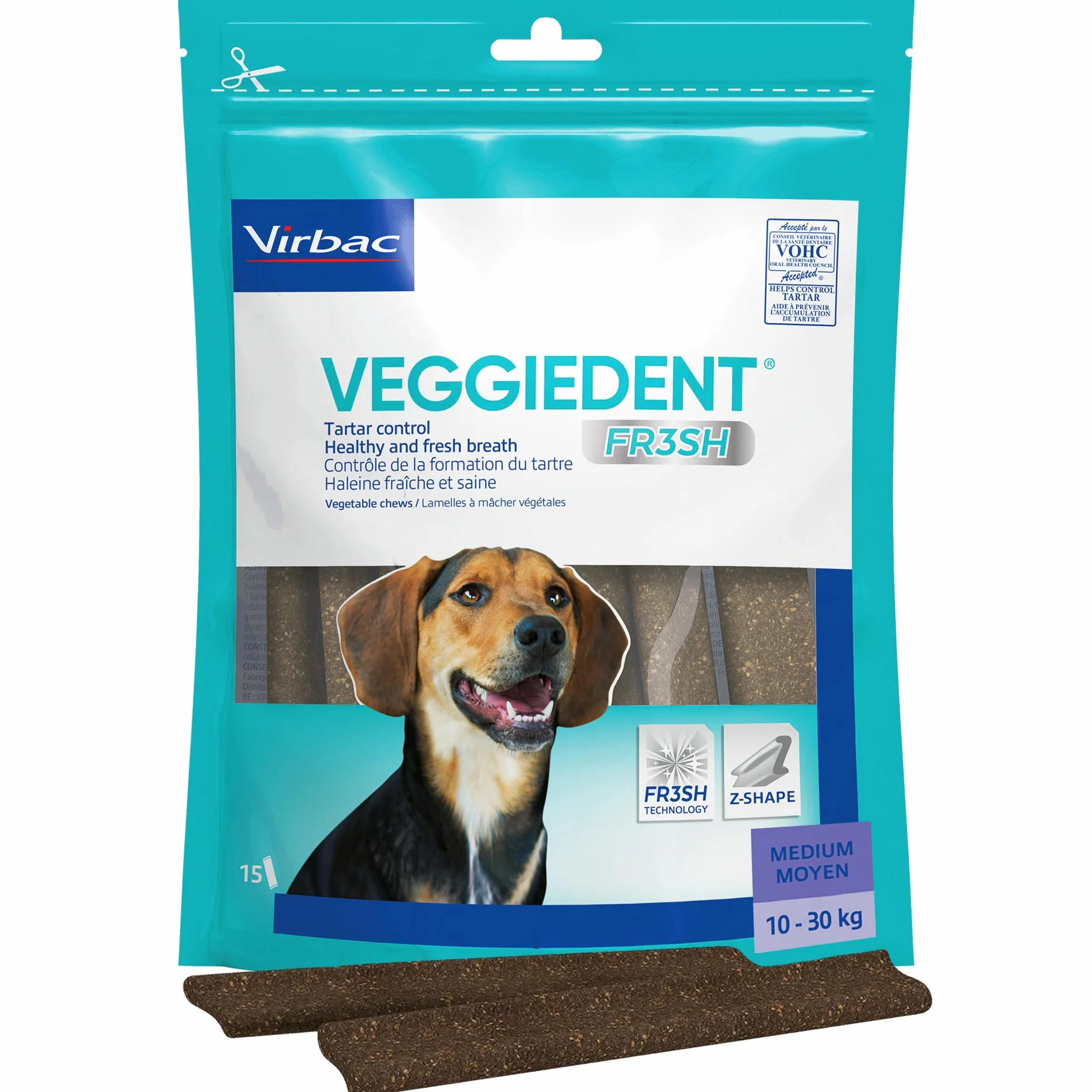 Veggiedent vn100760 bandes de snack fresh M