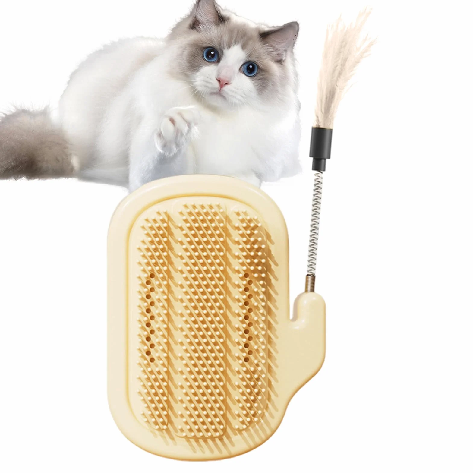 Arbre à chat d'angle avec griffoir, auto-toilettage, herbe à chat et brosse en sisal