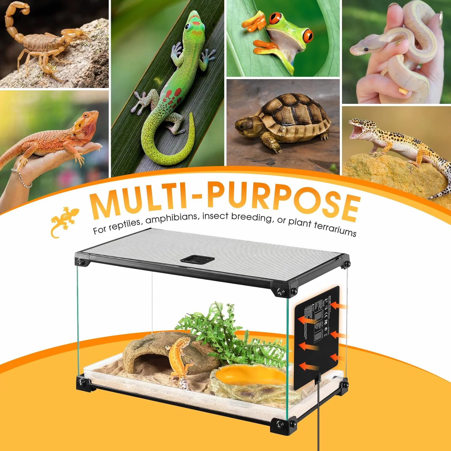 SWAWIS 23W Tapis Chauffant Terrarium 0-50℃ Coussin Chauffant Reptile Réglable 20x30cm