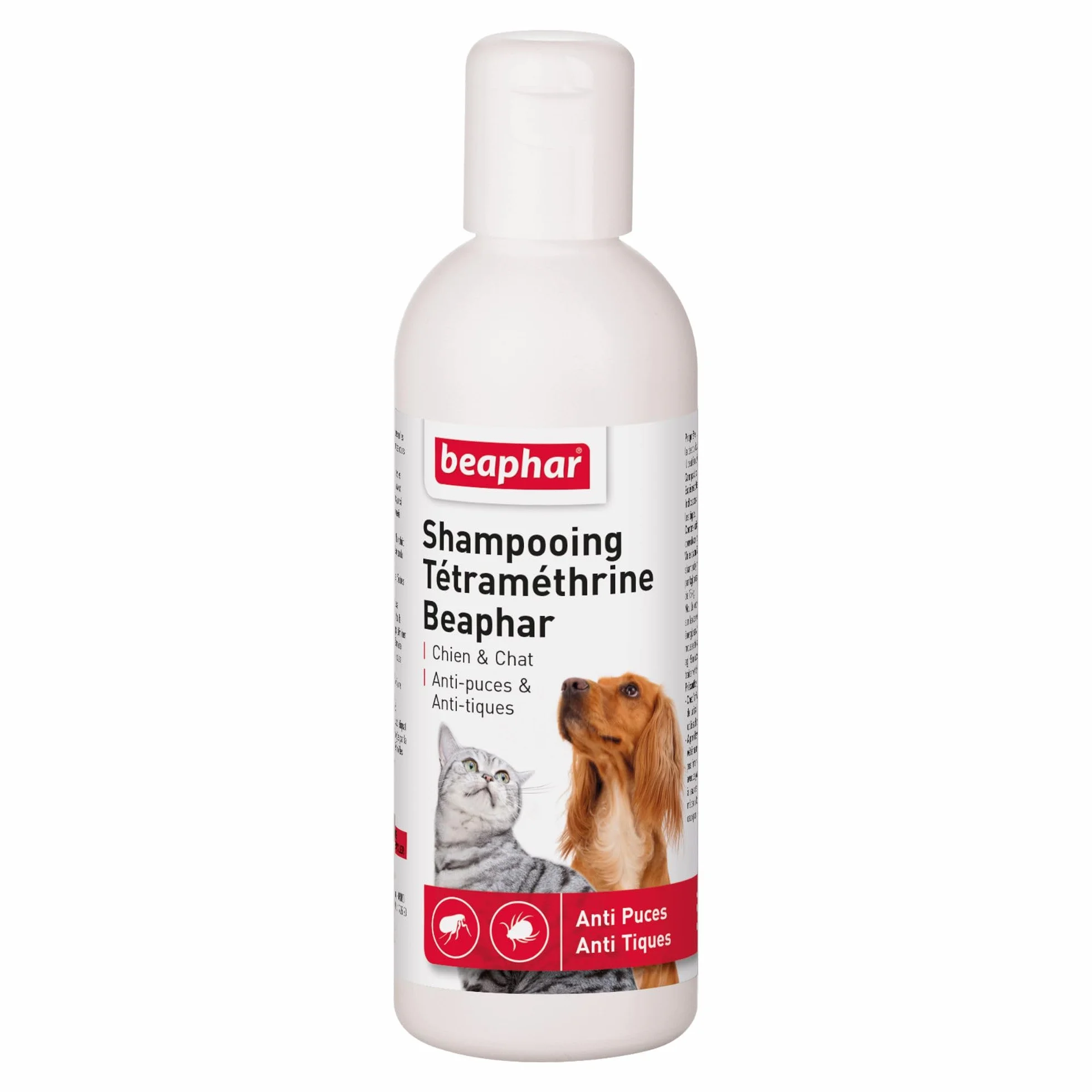 Beaphar Shampoing Anti-puces Anti-tiques Chien Chat Tétraméthrine 200ml