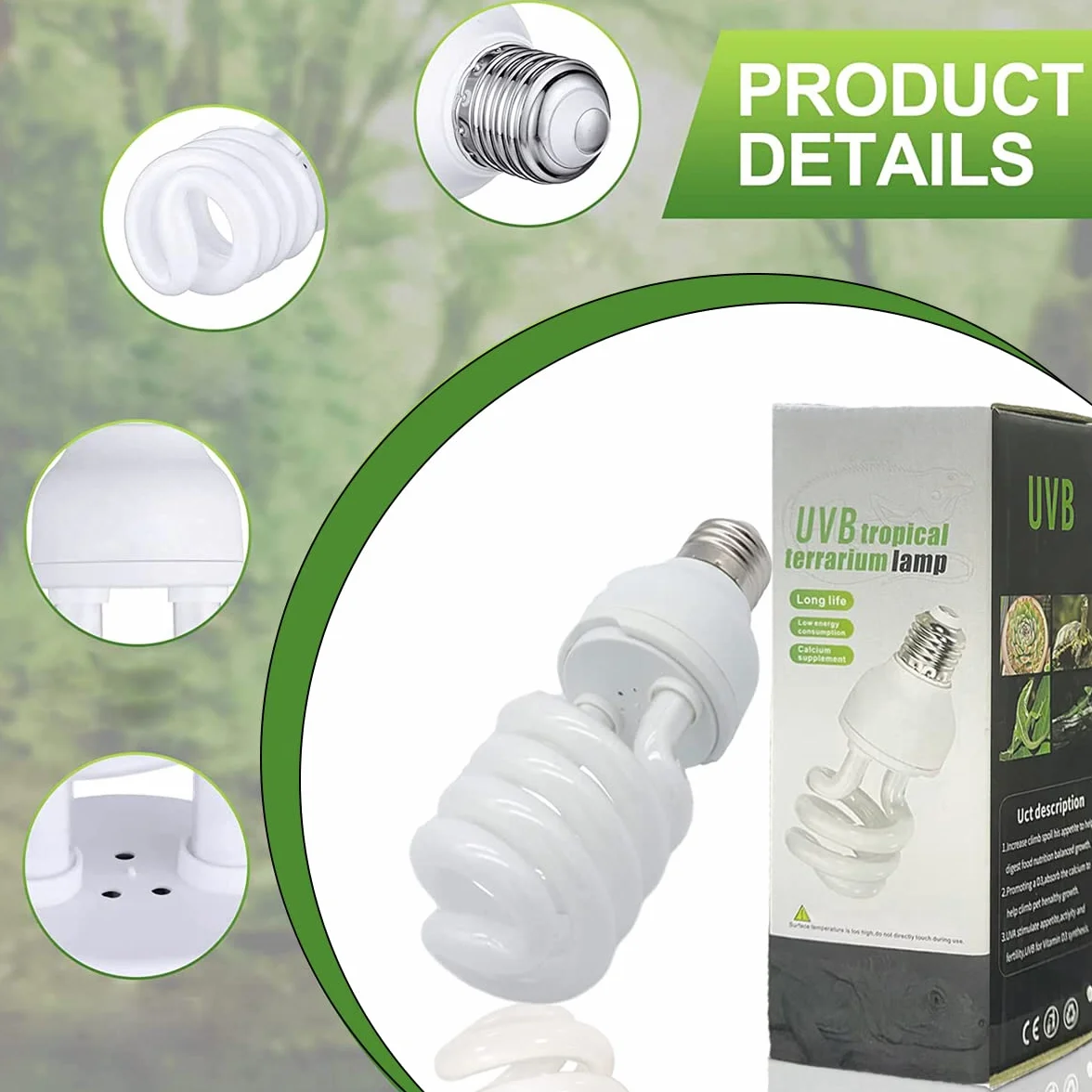 Ampoule Reptiglo Tortoise UVB 10.0 26W Lampe Fluorescente pour Reptiles Serpent Lézard