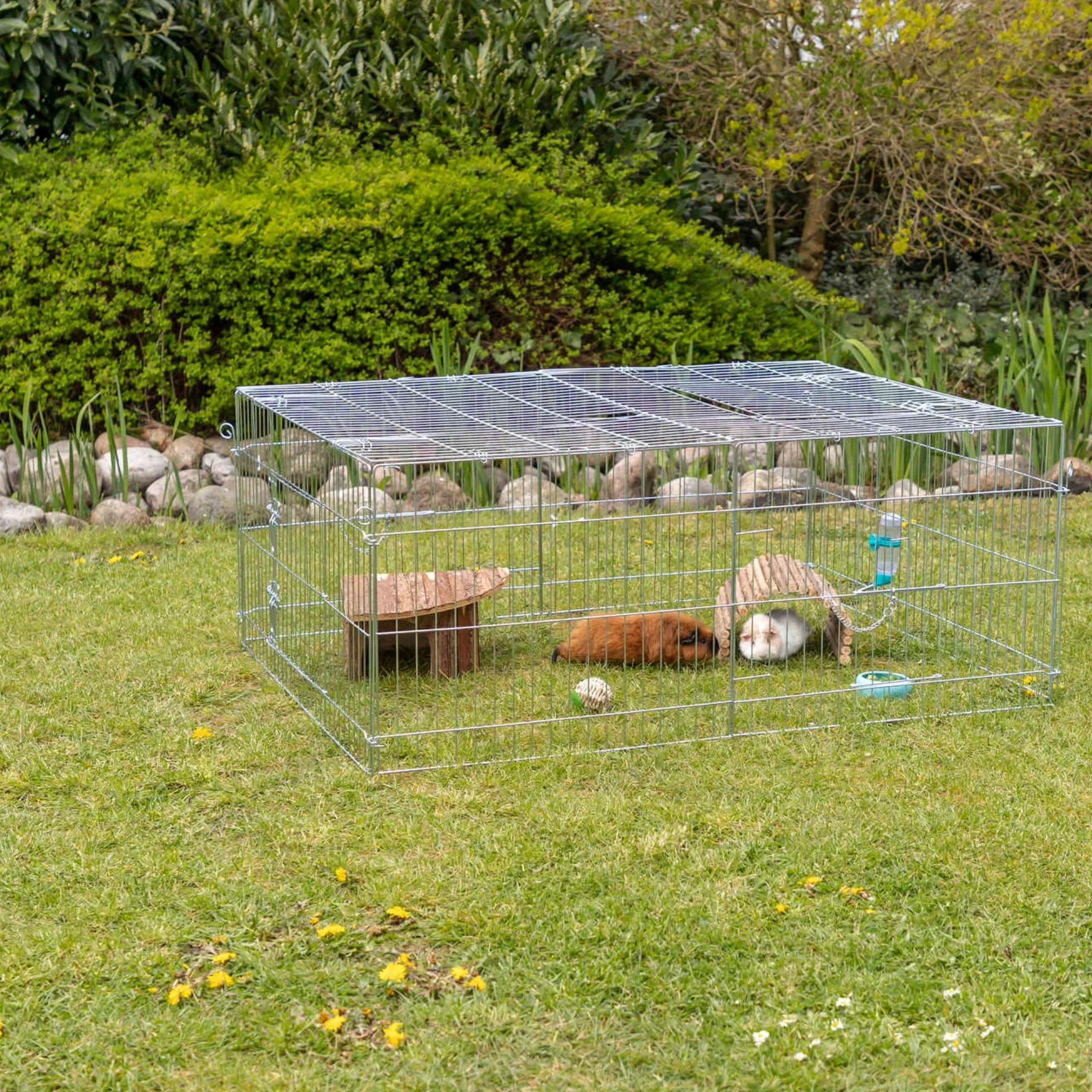 TRIXIE Cage à lapin 0,9 m³, enclos d'extérieur extensible pour clapier et poulailler, idéal pour les petits animaux, lapins, cochons d'Inde, poules
