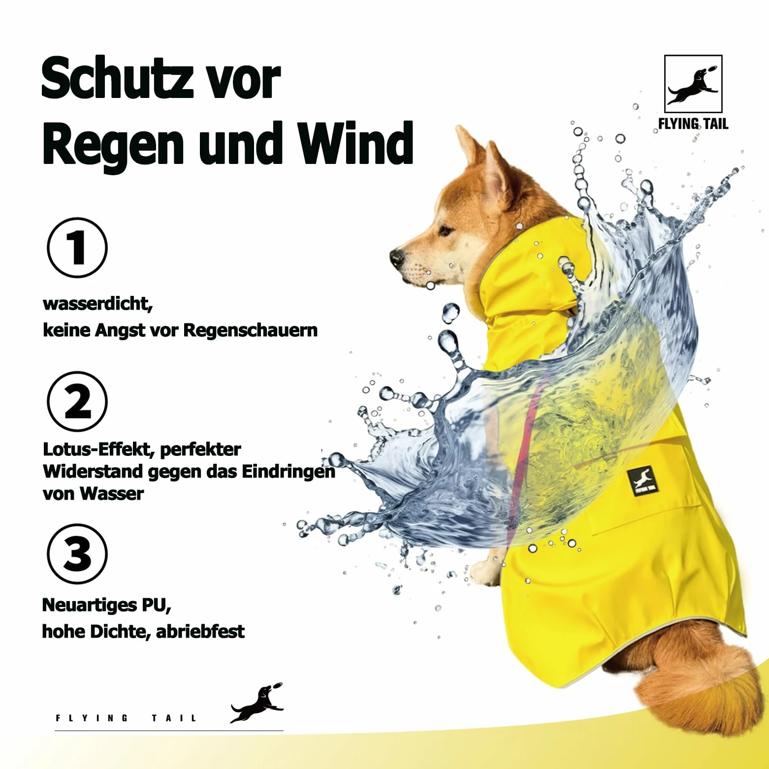 Manteau de Pluie pour Chien Non Rigide, Super Doux au Toucher, réfléchissant, réglable, Facile à Porter, Trou pour Laisse pour Chiens de (Jaune, XXXXL)