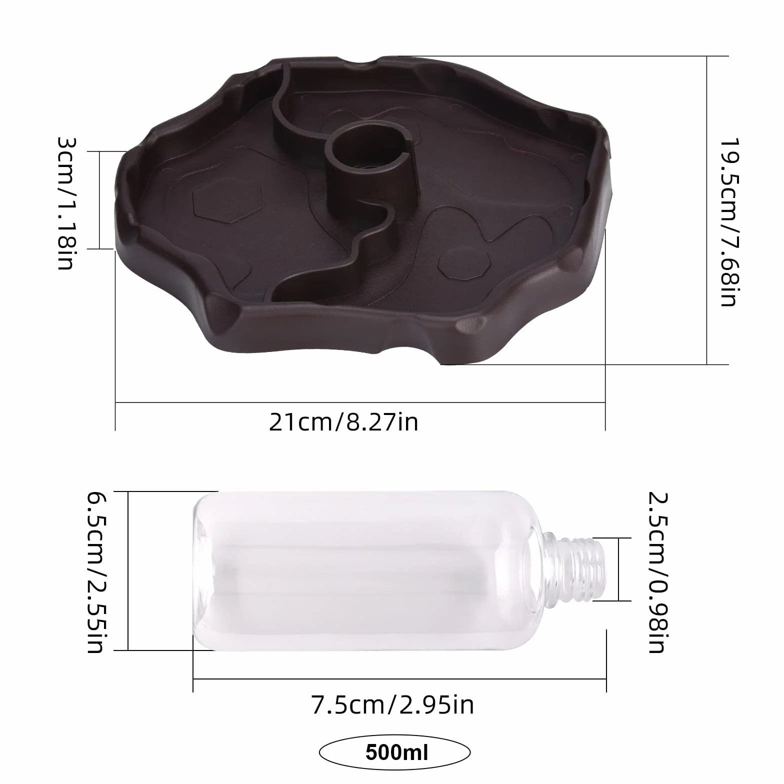 Distributeur d'eau pour Reptile Abreuvoir Tortue Mangeoire 2 en 1 Anti Débordement Plastique Brun