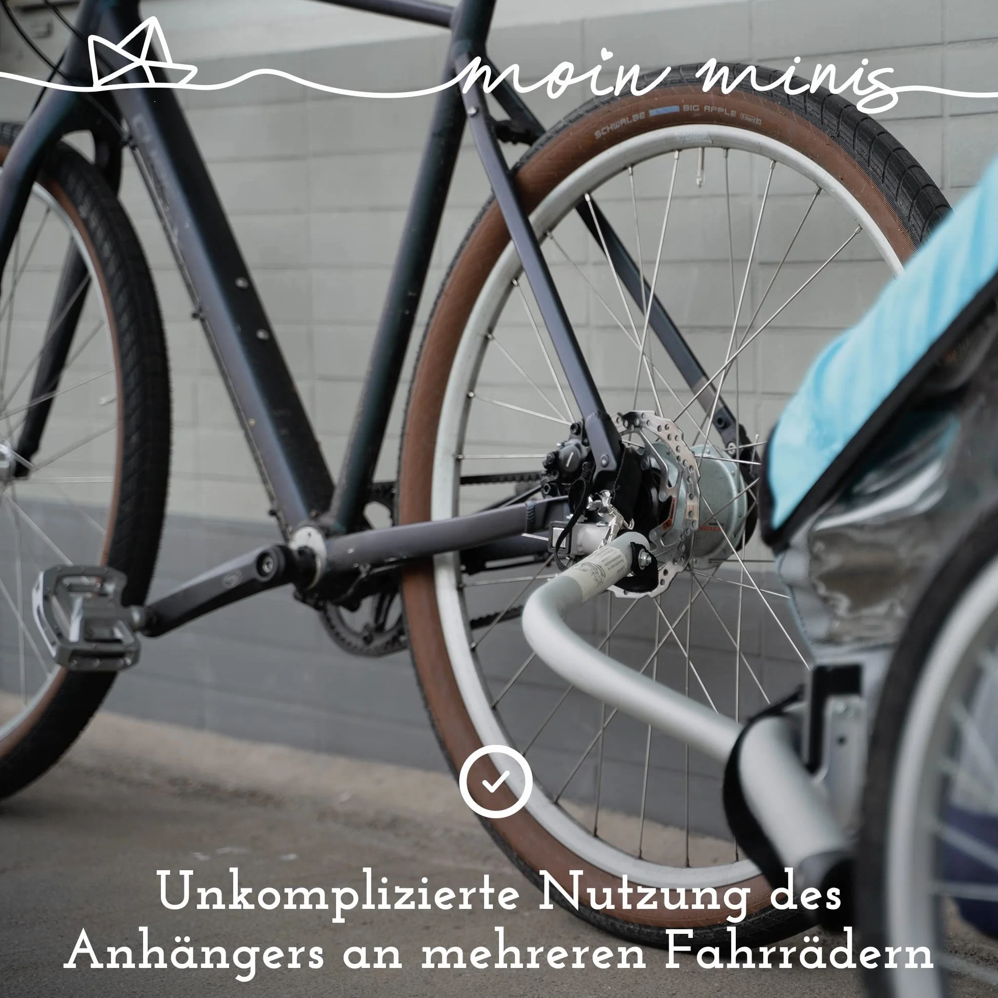 Croozer moin minis Adaptateur pour remorque de vélo 2015 Poignée d'essieu carré universel acier inoxydable