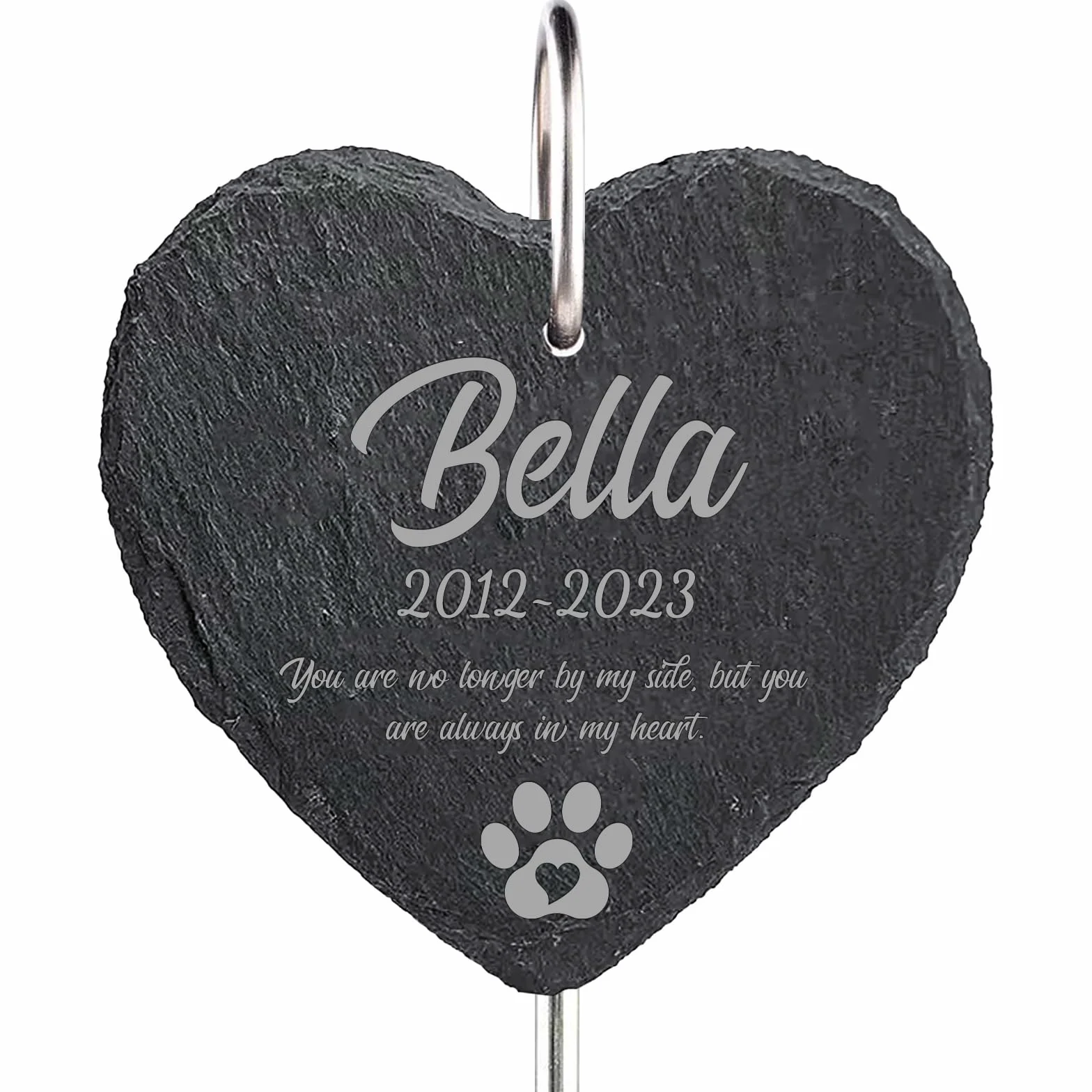 NIBESSER Plaque funéraire personnalisable pour animaux avec piquet crochet, nom personnalisé, message, motif, date, pierres tombales gravées chien chat