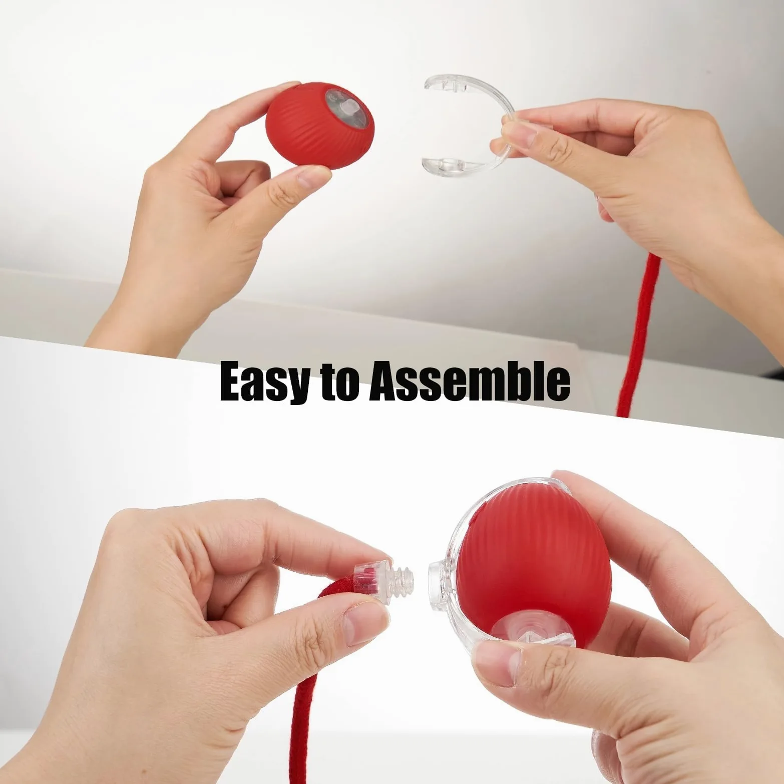 Balle interactive pour chat, rechargeable et automatique, avec queue, jouet à déplacement rapide pour chaton d'intérieur ennuyé chiot