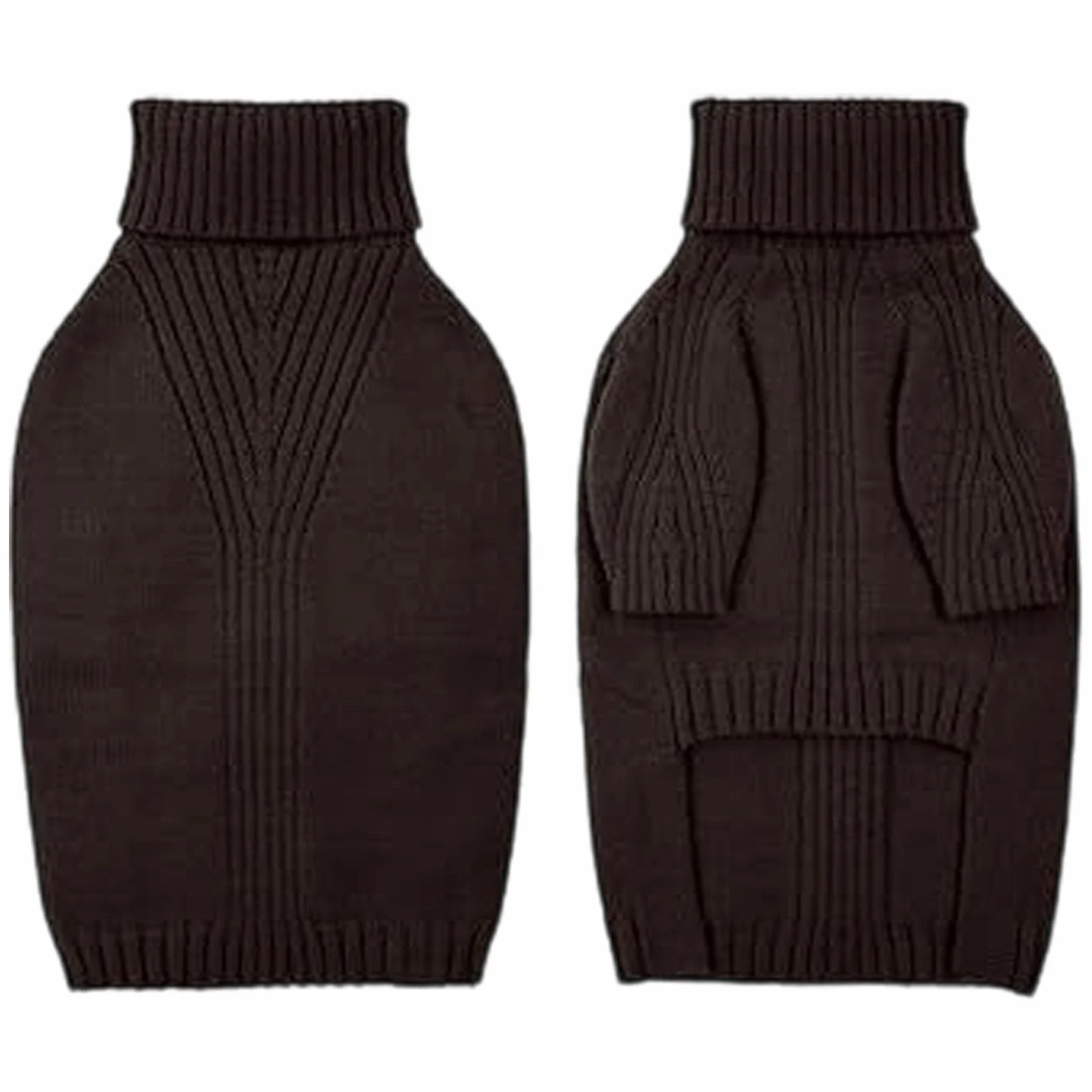 Pull pour chien en tricot thermique - Grand pull à col roulé - Pour chiens extra grands - Élastique - Vêtement pour chien par temps froid (noir, L)