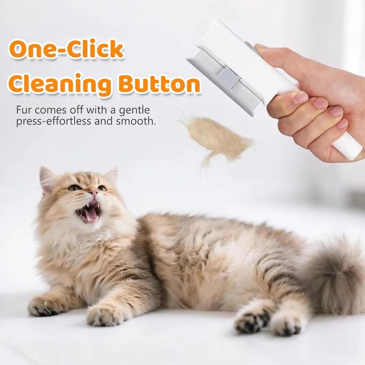 Brosse Chat Auto-Nettoyante Peigne Double Dents Larges et Fines Blanc Set 2 Pièces pour Élimination Poils Chats et Chiens