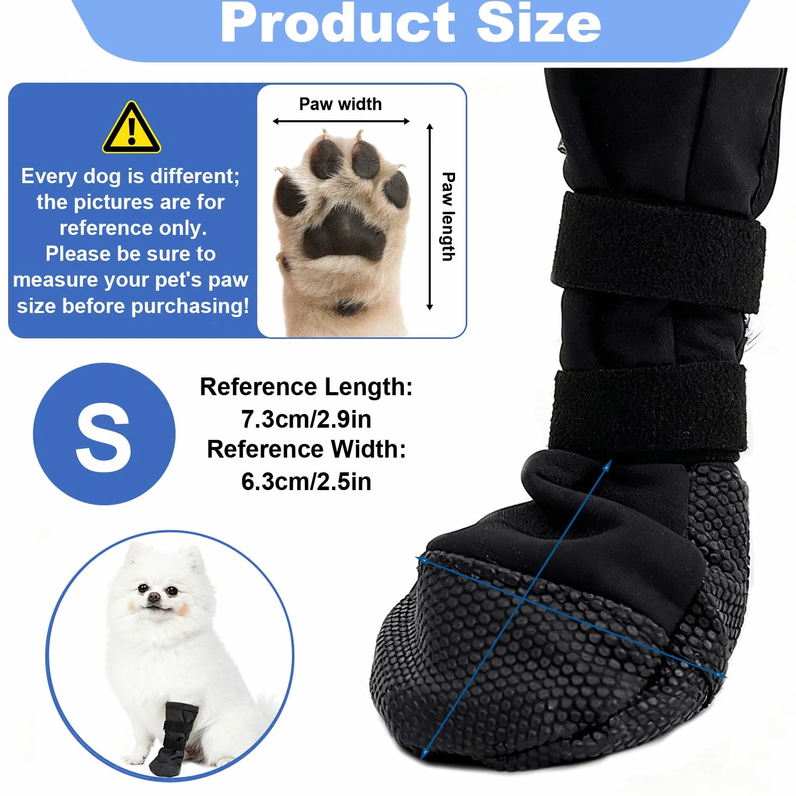 Bottes de Cicatrisation pour Chiens Antidérapantes Chaussette Protection Pattes Plaie (S)