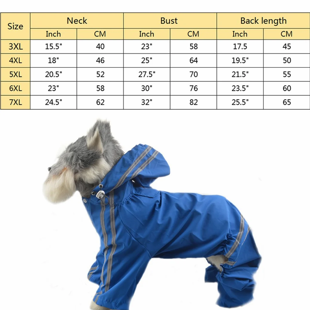 Manteaux de Pluie imperméables pour Chien, imperméable pour Chien, imperméable réfléchissant, grands Chiens, Quatre Pattes, Veste de Pluie, imperméable pour ani