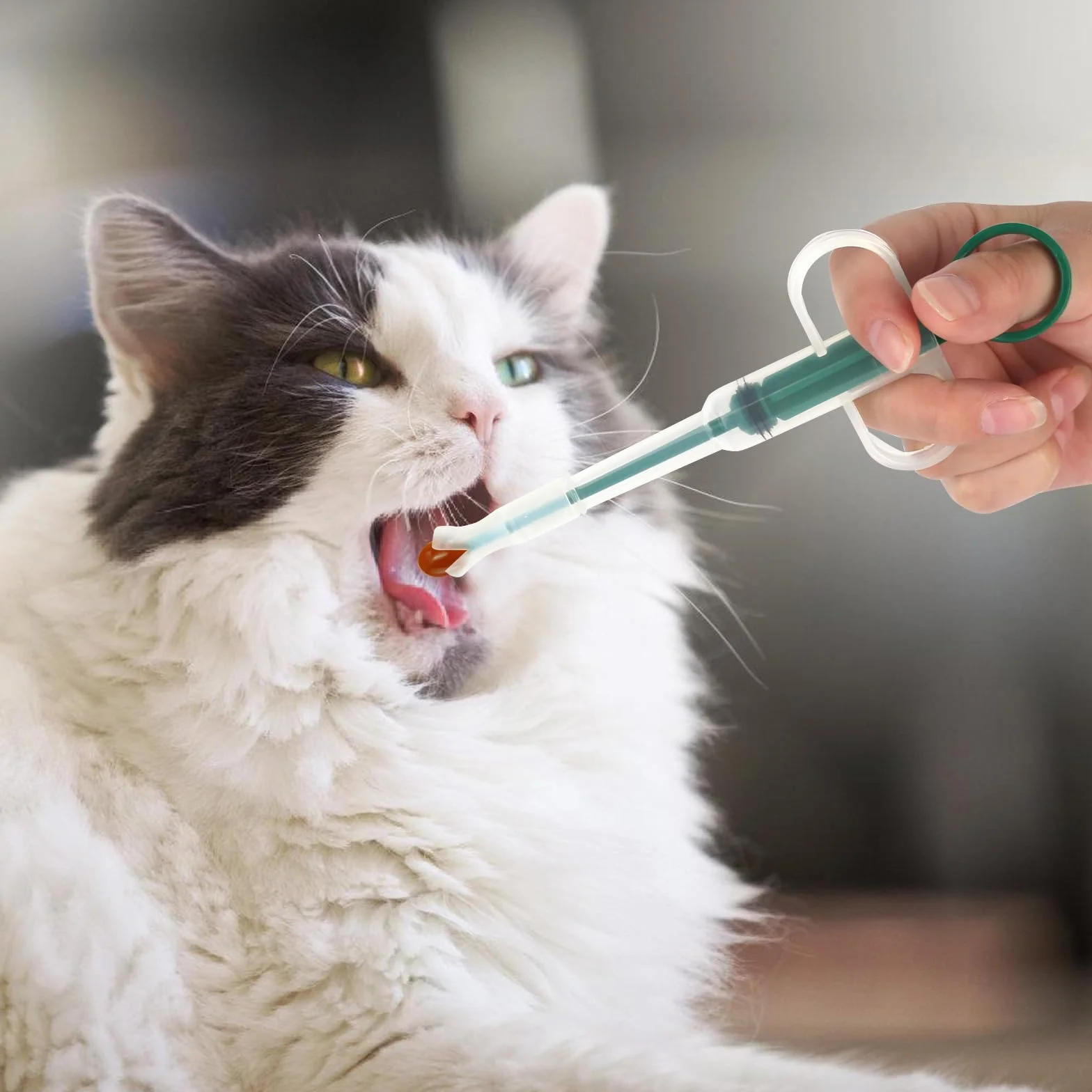 Lance Pilule Chat 5 Pièces, Pet Pill Dispenser, Distributeur de Médicaments avec Bouchon Silicone Alimentaire pour Chats, Petits Chiens et Lapins