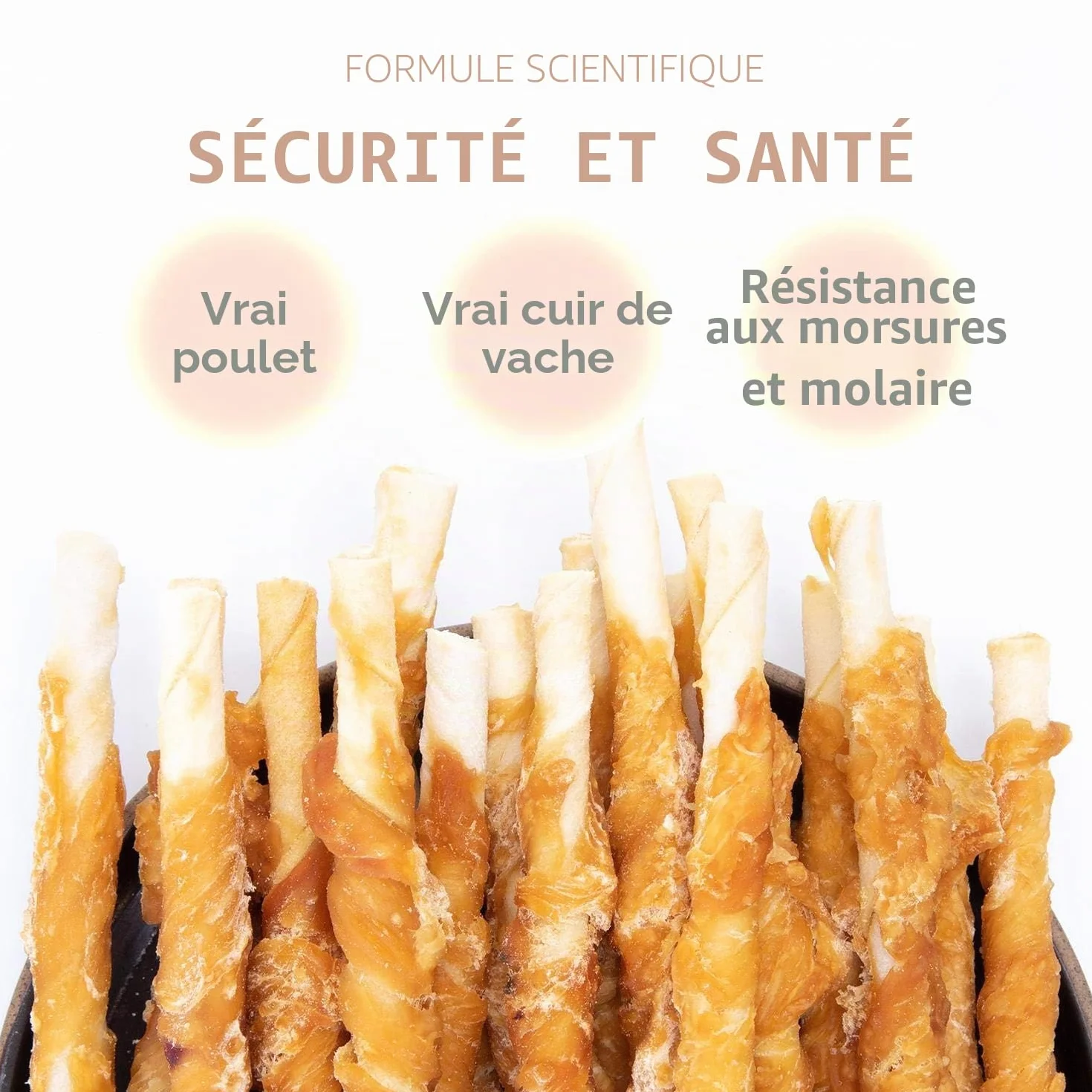 Friandise pour Chien Poulet Stick Enrobé 100g Naturelles Riches en Protéines Lot de 6