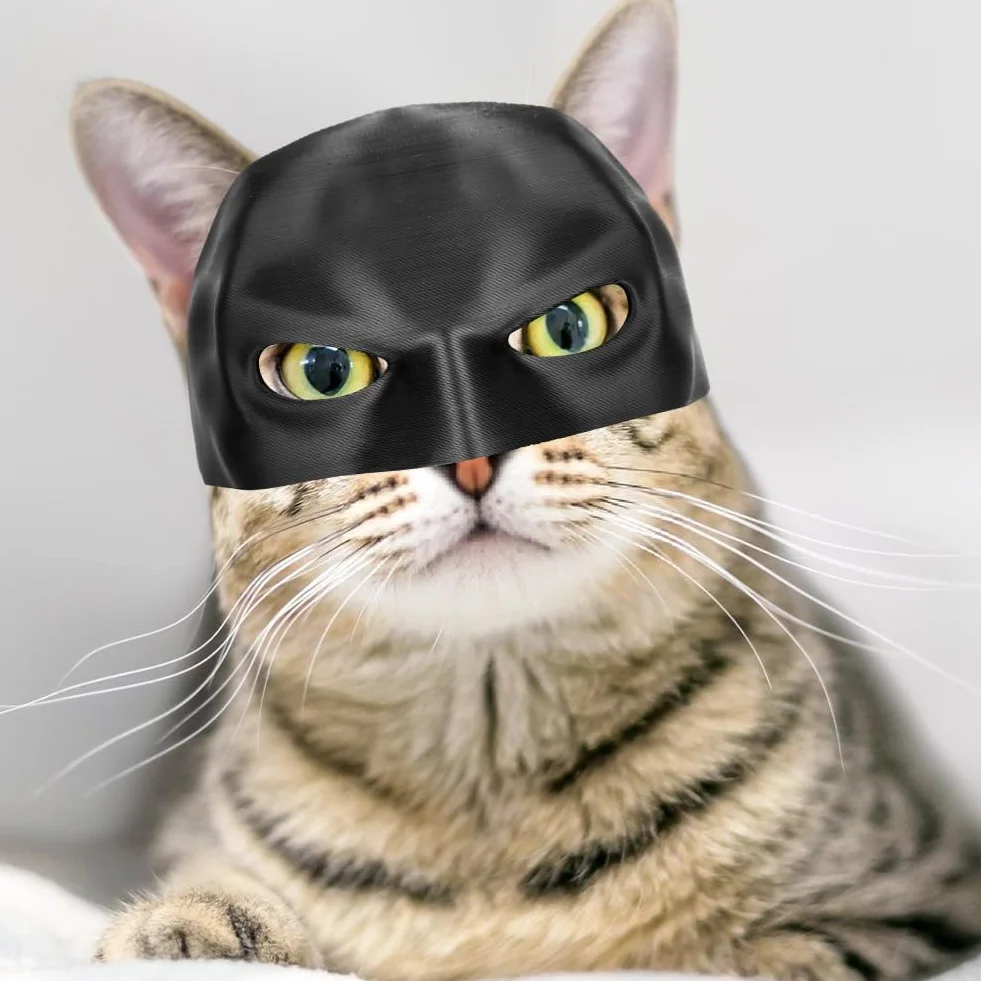Aomig Masque Batman Déguisement Halloween Chat Accessoire Chauve-Souris Noir
