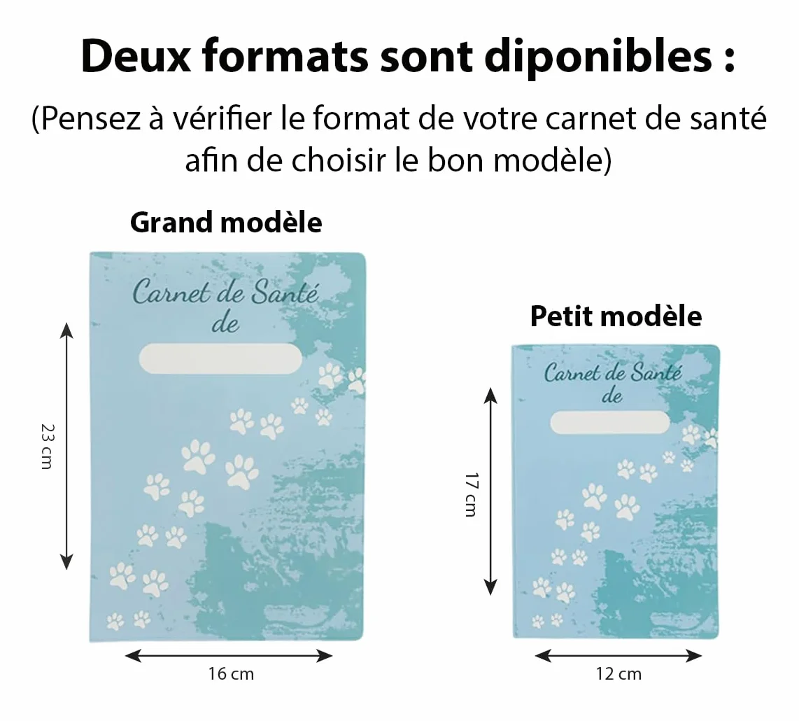 Protège Carnet de Santé pour Chats Chiens Animaux Domestiques Gomme Expansée Fabriqué en France 16 x 23 cm