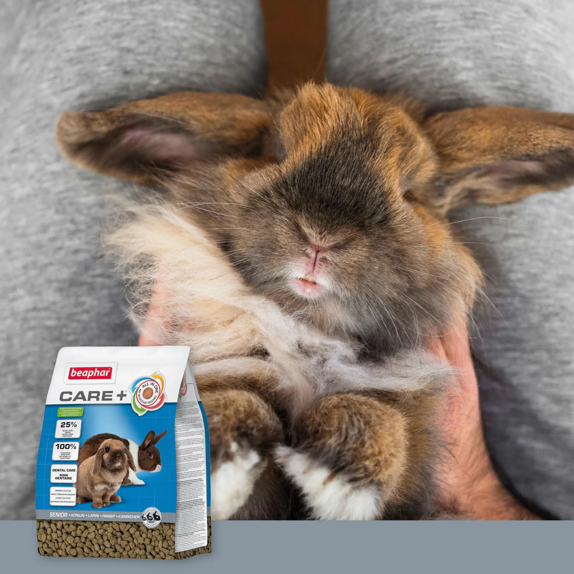 BEAPHAR Care+ Alimentation Super Premium Lapin sénior 25% Fibres Oméga 3 & 6 Faible Glucides Matières Grasses 1,5 kg