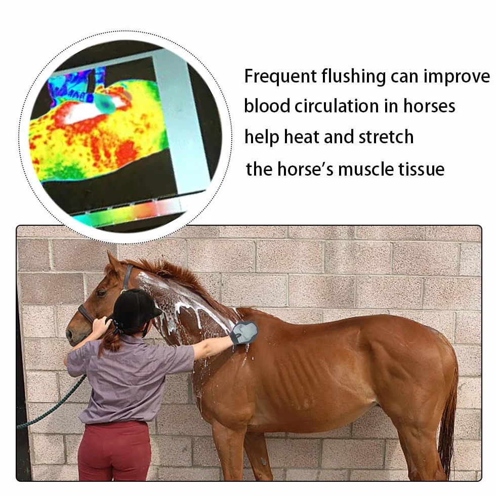 Gant de brosse multifonction pour cheval – Gant respirant pour enlever les poils de cheval pour chien et chat